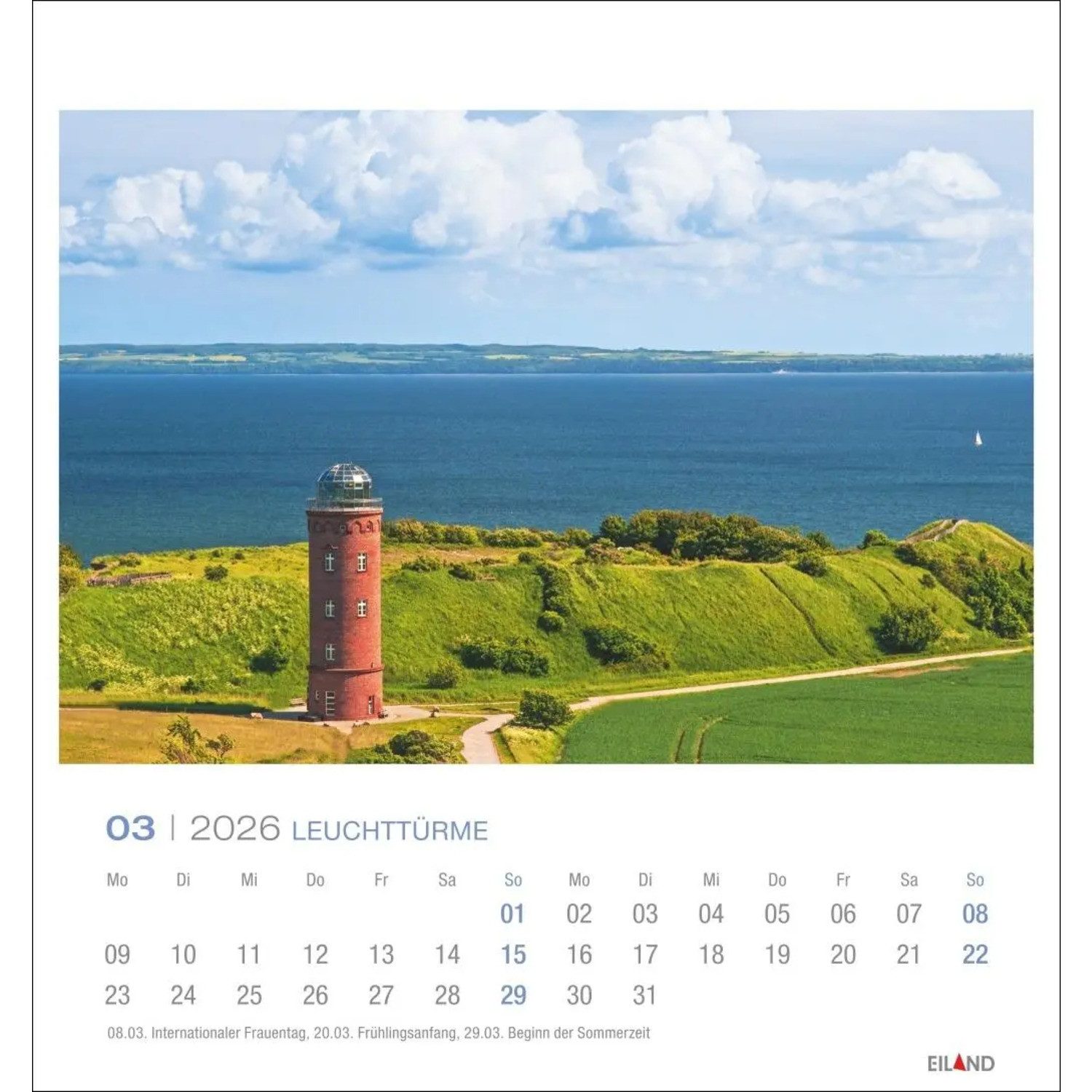 Wandkalender Leuchttürme Postkartenkalender 2026 - Leuchten des Nordens