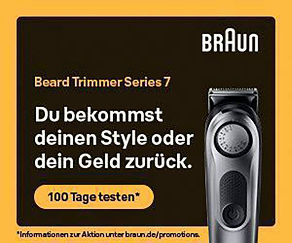 Barttrimmer Wasserdicht Braun Einstellungen, 40 BT7440, Haarschneider