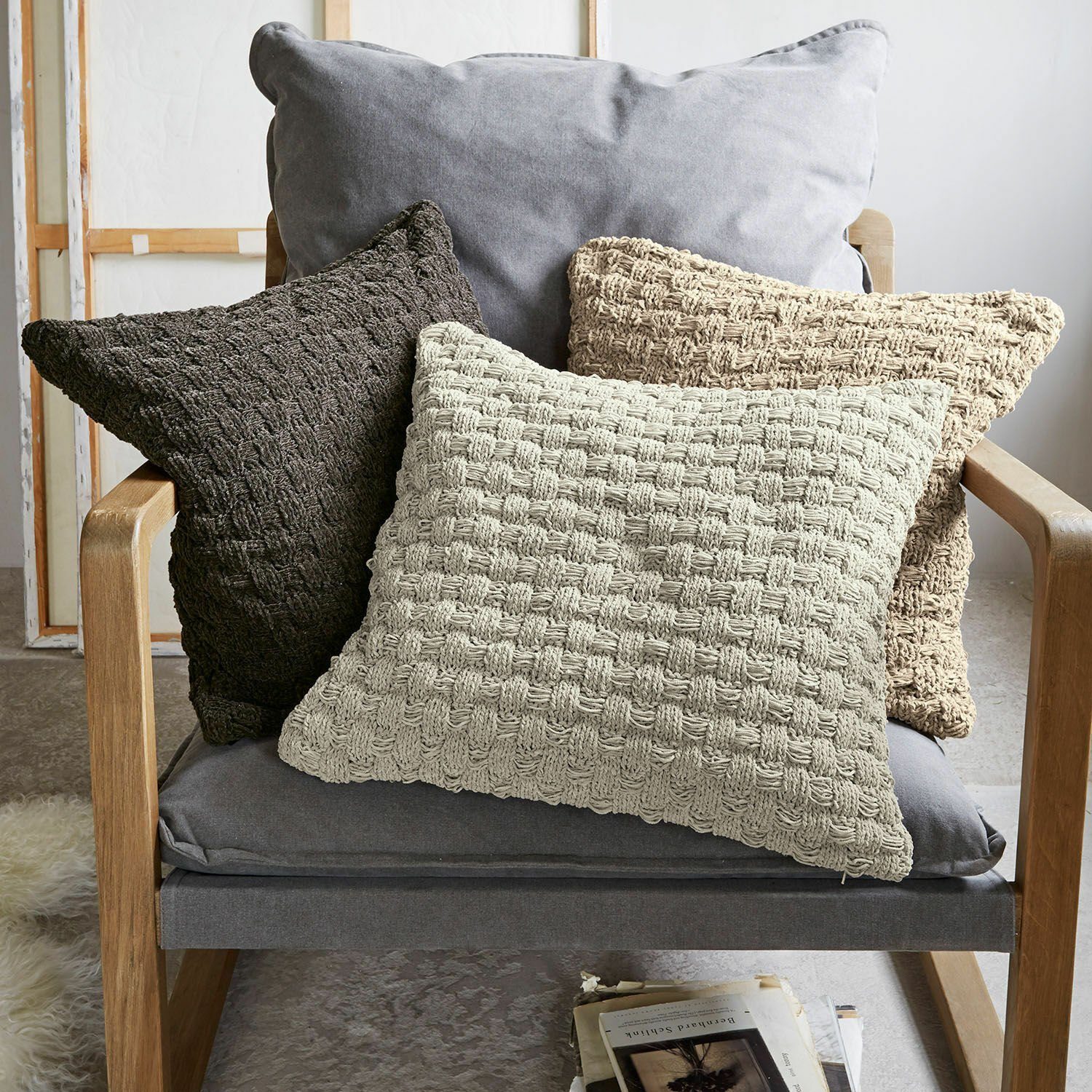 Mirabeau Kissenhülle Kissenhülle 3er Set Antier beige/grau günstig online kaufen