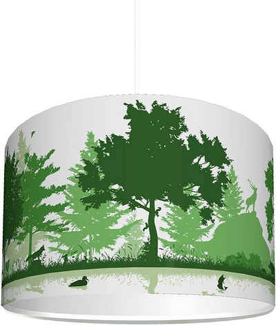STIKKIPIX Lampenschirm »KL48«, Kinderzimmer Lampenschirm "Waldtiere grün", kinderleicht eine Tier-Lampe erstellen, als Steh- oder Hängeleuchte/Deckenlampe, perfekt für Jungen & Mädchen
