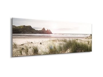 artissimo Glasbild Glasbild 80x30cm Bild aus Glas Landschaft Strand Meer Düne, Fotografie: Küste