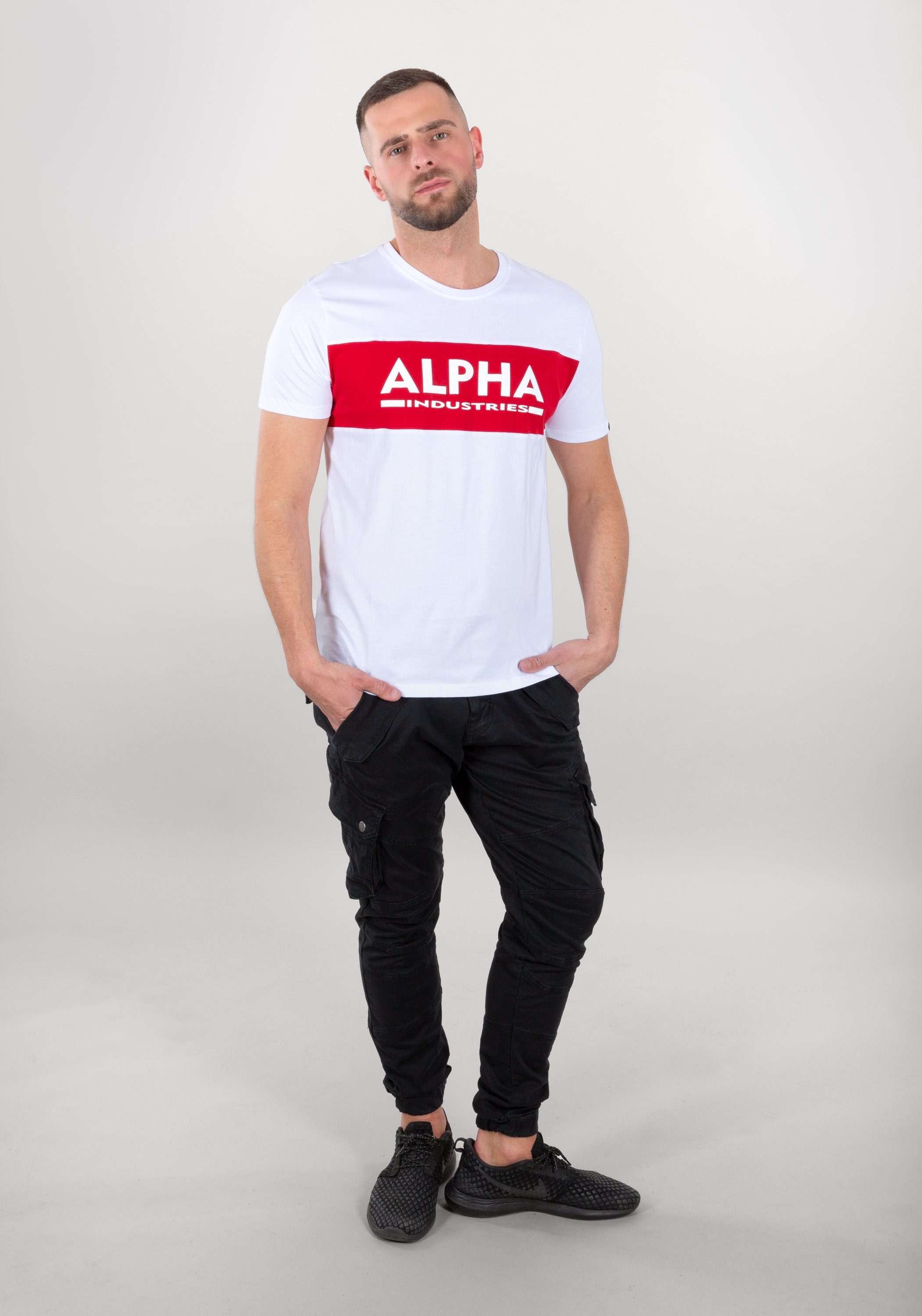 white Alpha Alpha T-Shirt Industries Men Industries T-Shirts T Inlay Alpha -