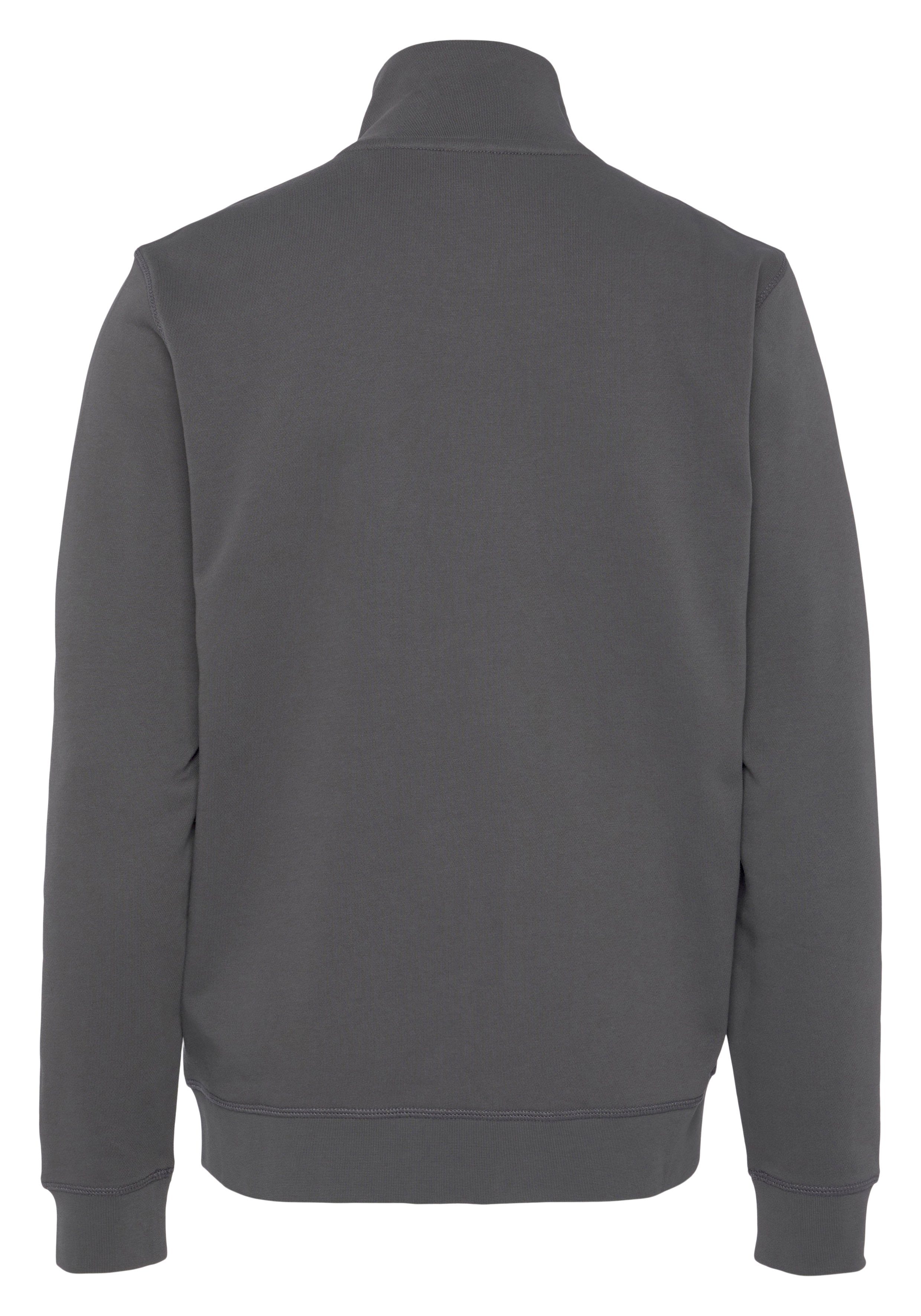 Sweatshirt ORANGE BOSS Markenlabel auf Zestart Dark_Grey Brust mit der