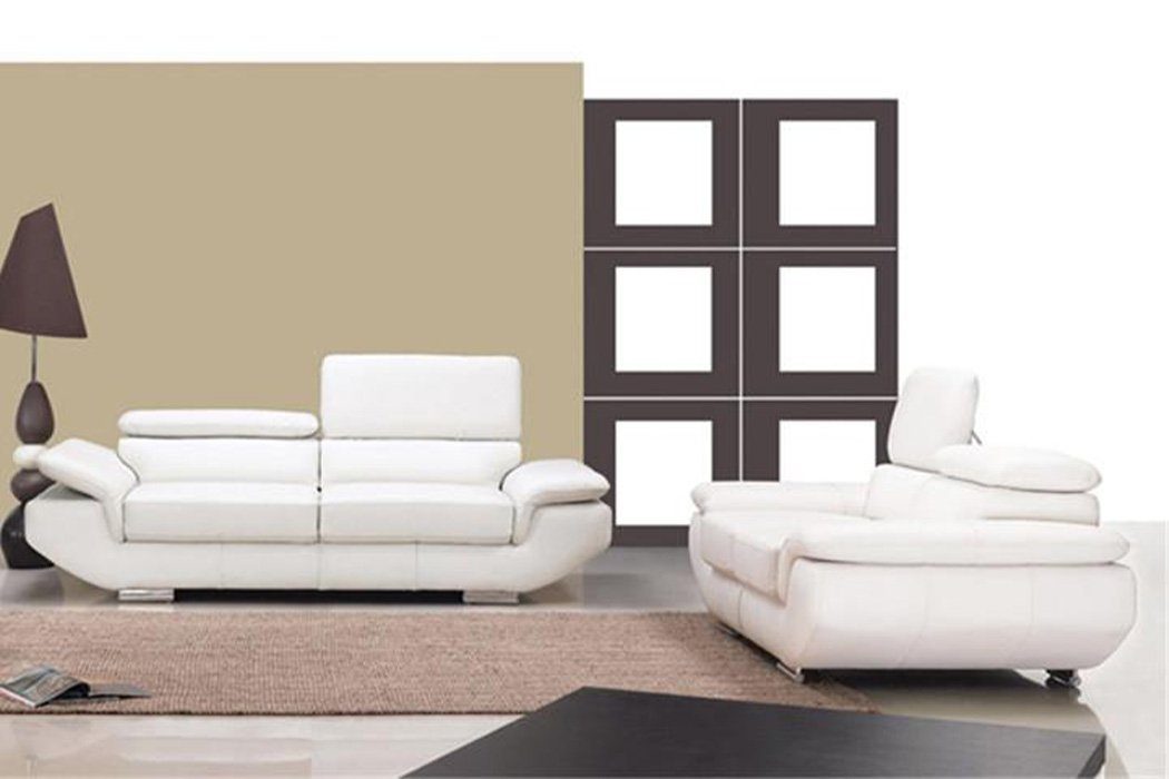 JVmoebel Sofa Weiße Luxus Möbel Sofagarnitur Couch Sofa Polster 3+2 Ledersofa, Made in Europe