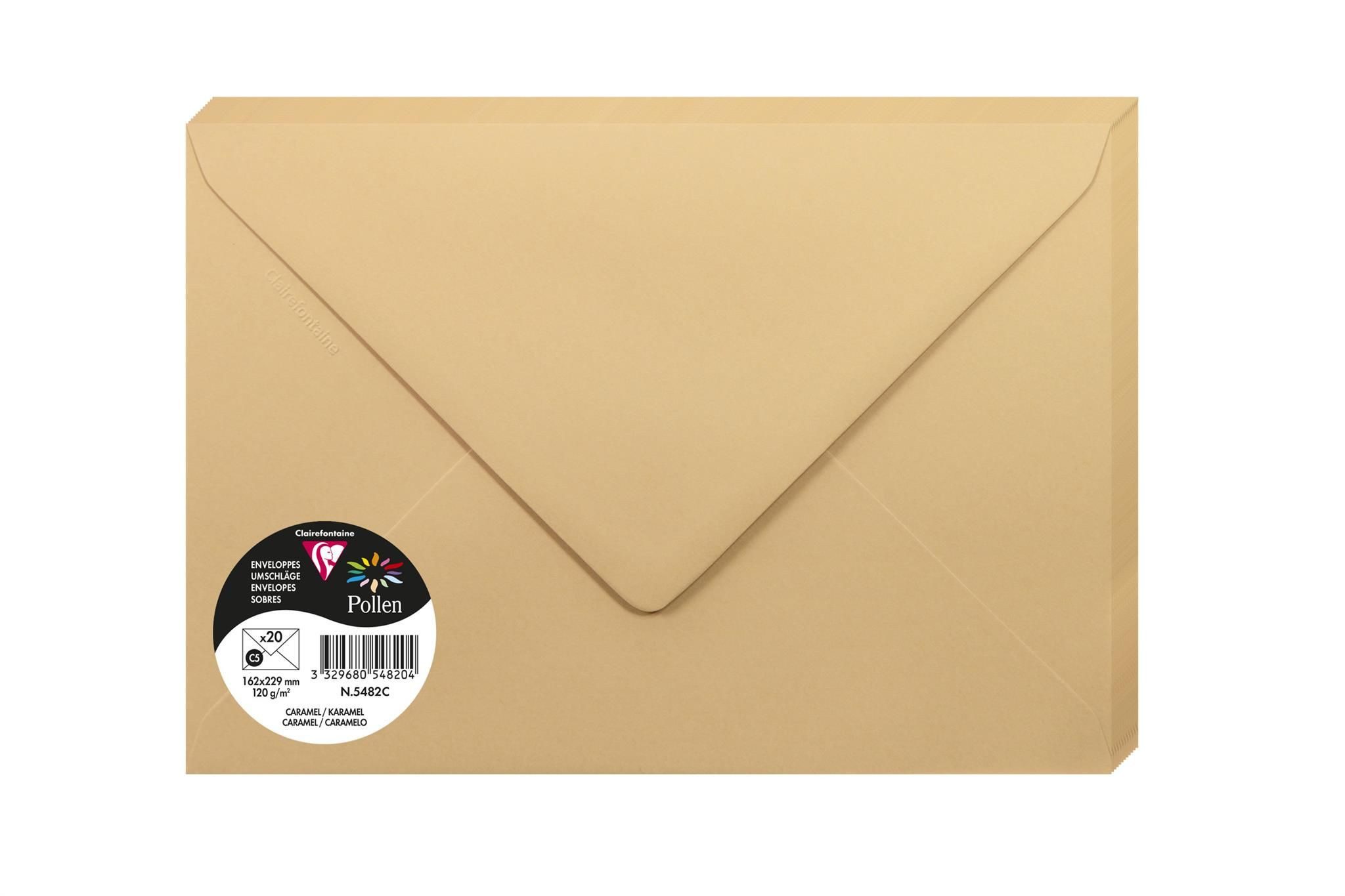CLAIREFONTAINE Versandtasche Clairefontaine Umschlag C5 Pollen 120g karamel