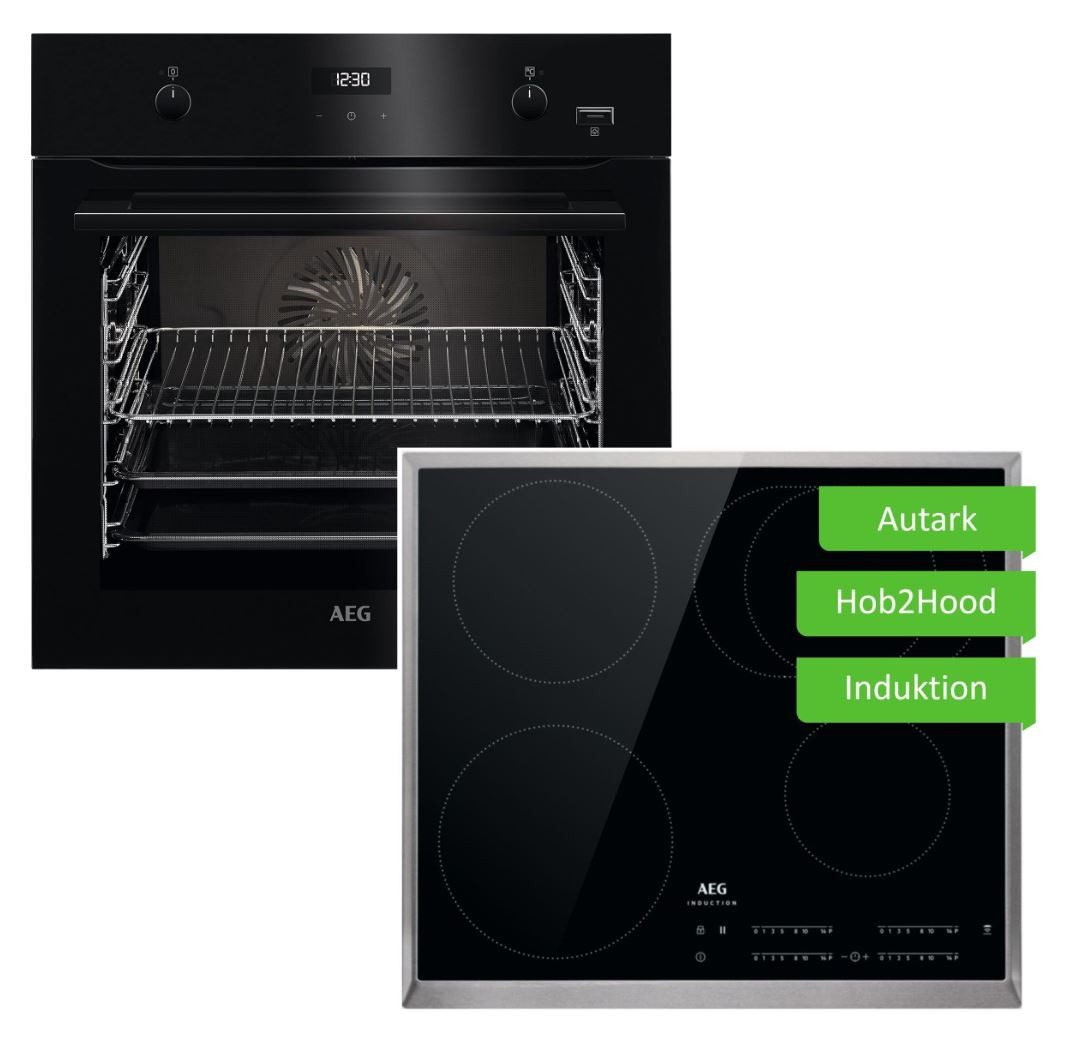 Backofen-Set SteamBake mit Induktionskochfeld PowerBooster autark 60 cm