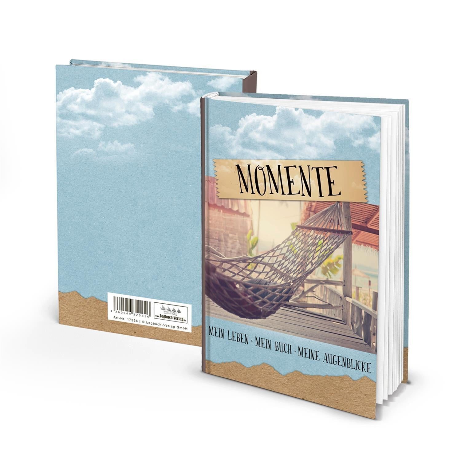 Logbuch-Verlag Notizbuch Notizbuch Reisebuch DIN A5 MOMENTE - Hängematte Reisetagebuch liniert