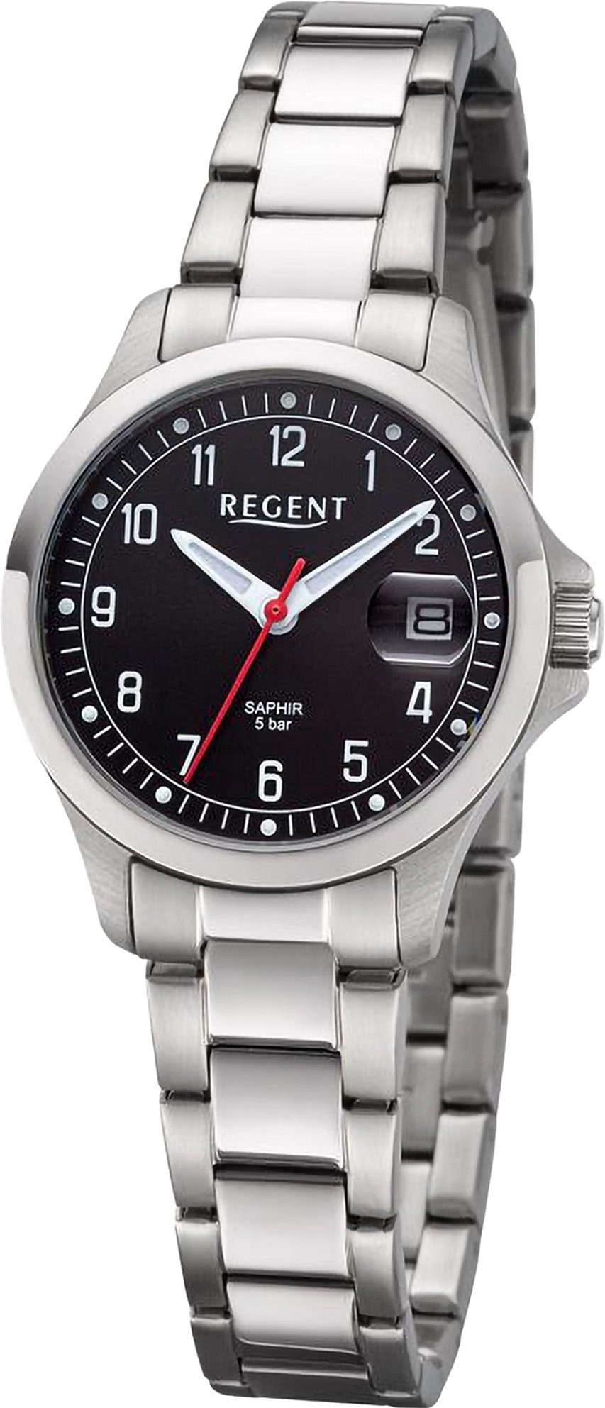 Regent Quarzuhr Regent Damen Armbanduhr Analog, Damen Armbanduhr rund, extra groß (ca. 29mm), Metallarmband