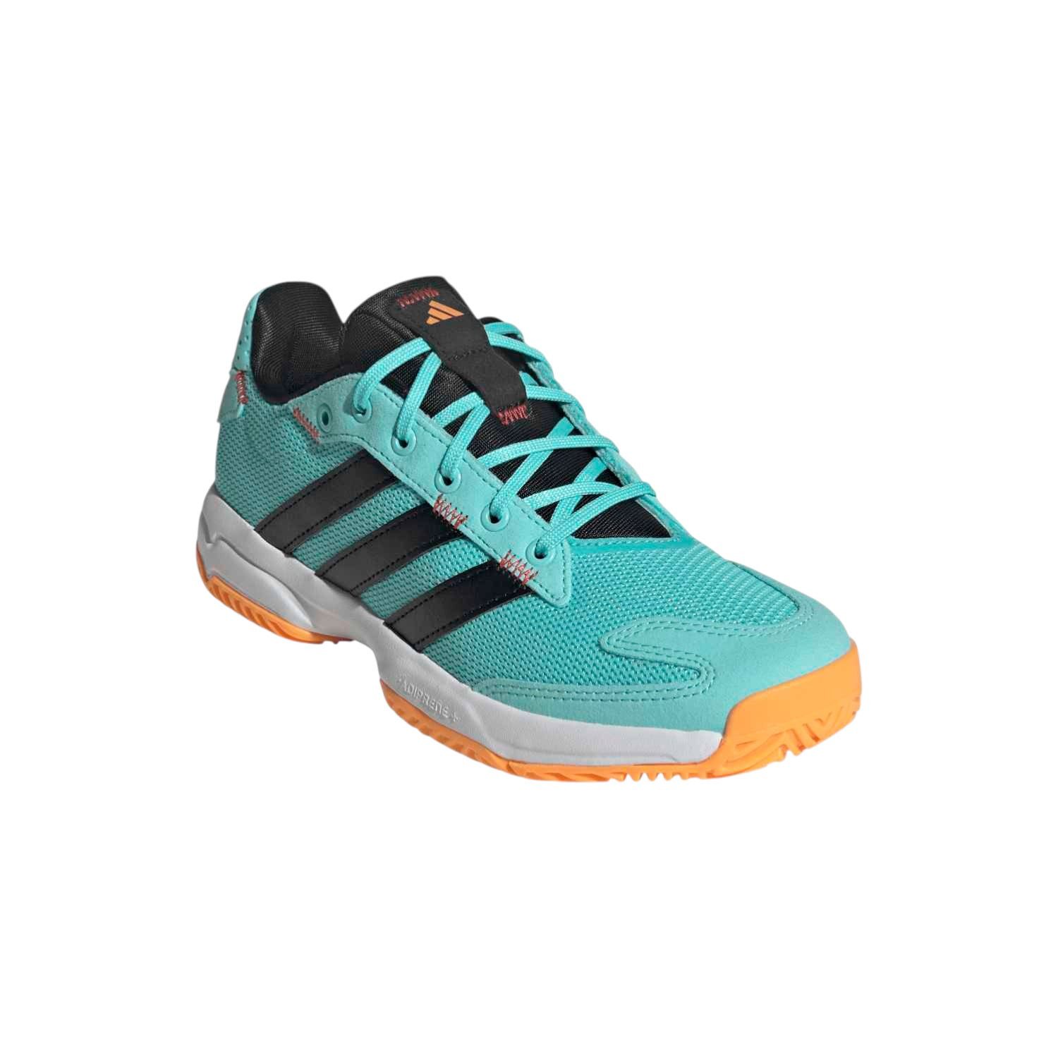 adidas Performance Hallen-Indoorschuhe Stabil 2025 aquablau/schwarz Kinder Badmintonschuh