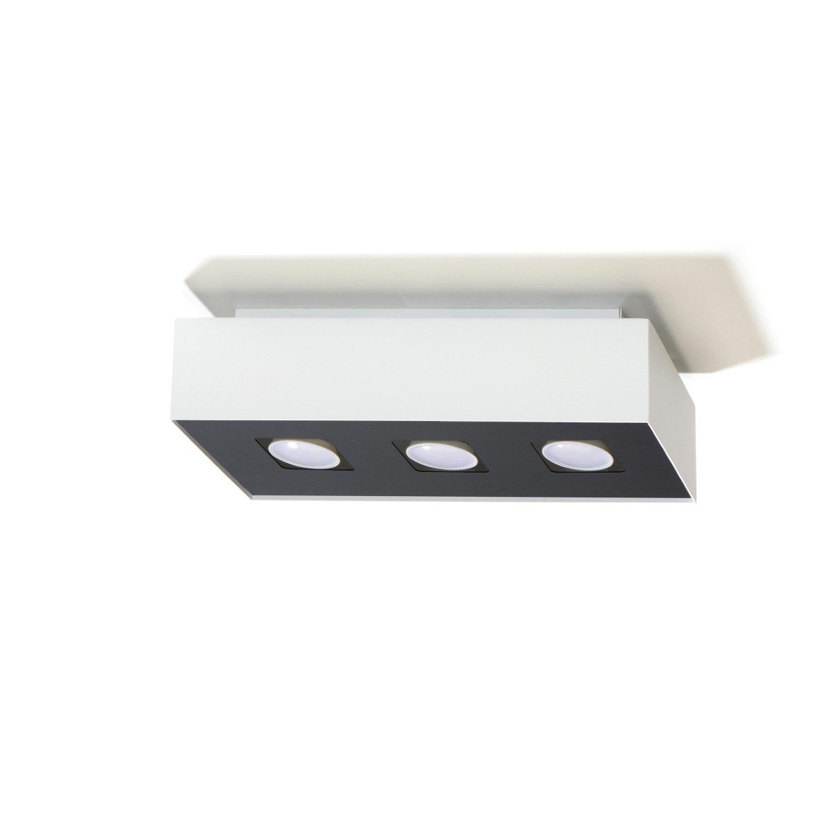 SOLLUX lighting Deckenleuchte Deckenleuchte Mono 3 Weiß, Nicht enthalten