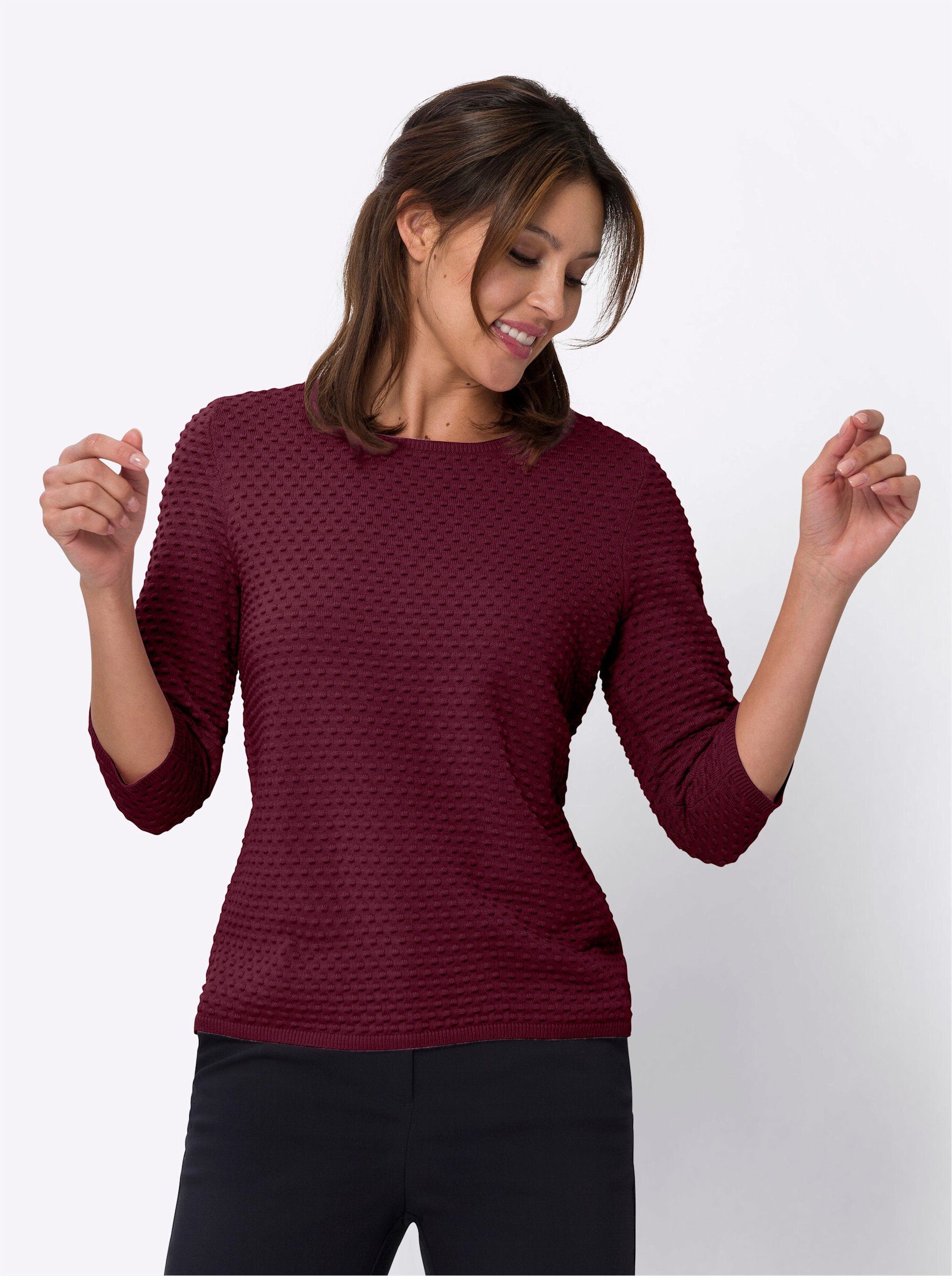 Sieh an! Strickpullover bordeaux