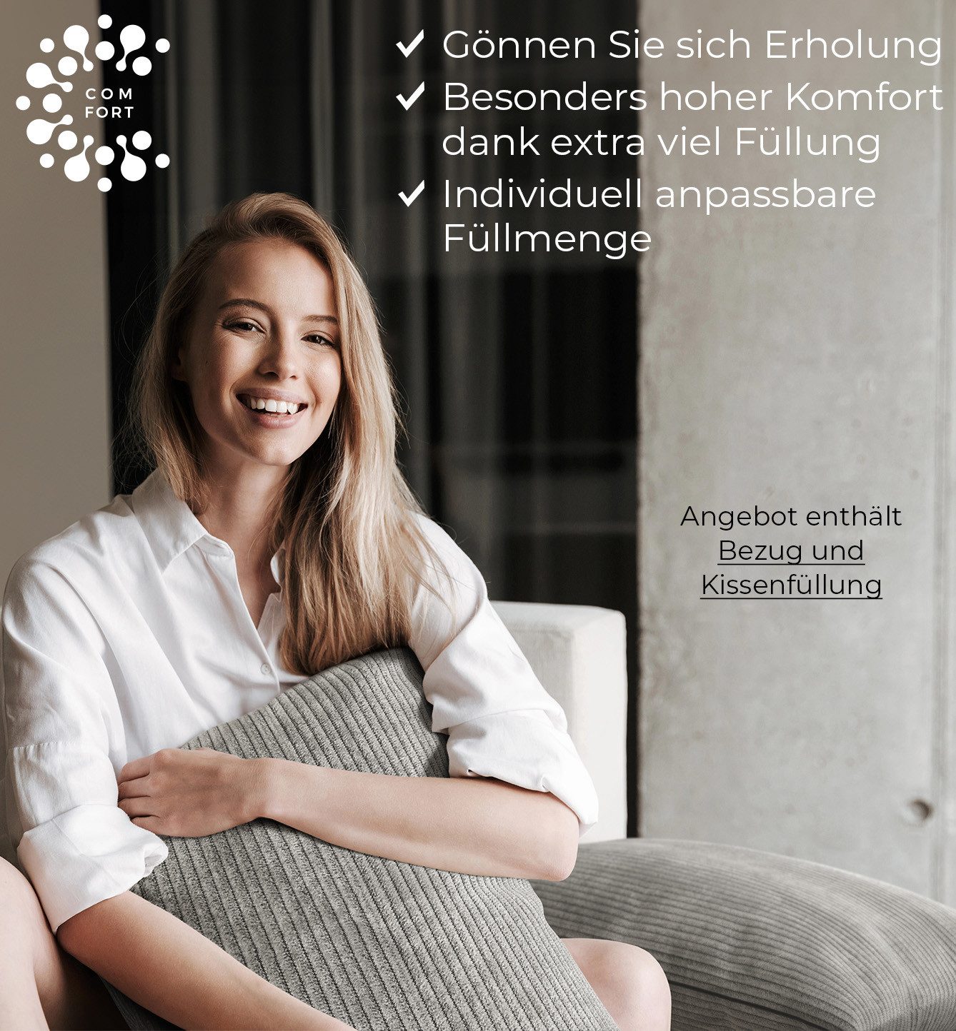 Well B4 Sofakissen mit Füllung und Bezug 2er Set Cord Couchkissen groß 40x60 cm, (2er Set, 2 Stück), regulierbarer Dicke, Zierkissen Kord Bezug, Dekokissen für Sofa Couch