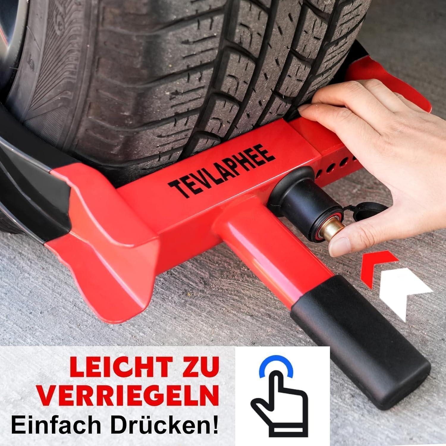 LuxusKollektion Radkralle Radkralle Felgenkralle Wegfahrsperre PKW 19-30cm Schwarz & Rot