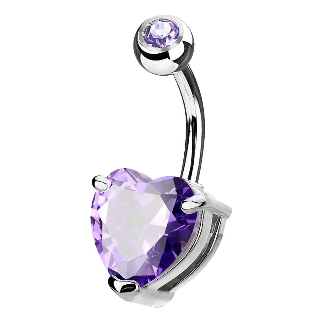 Taffstyle Bauchnabelpiercing Piercing Schmuck Banane Stecker Herz Strass Kristall (Herzförmiger Kristall hautfreundlich und elegant), Bauchpiercing Banane Bauch Gebogen Herz Strass Kristall Steinen