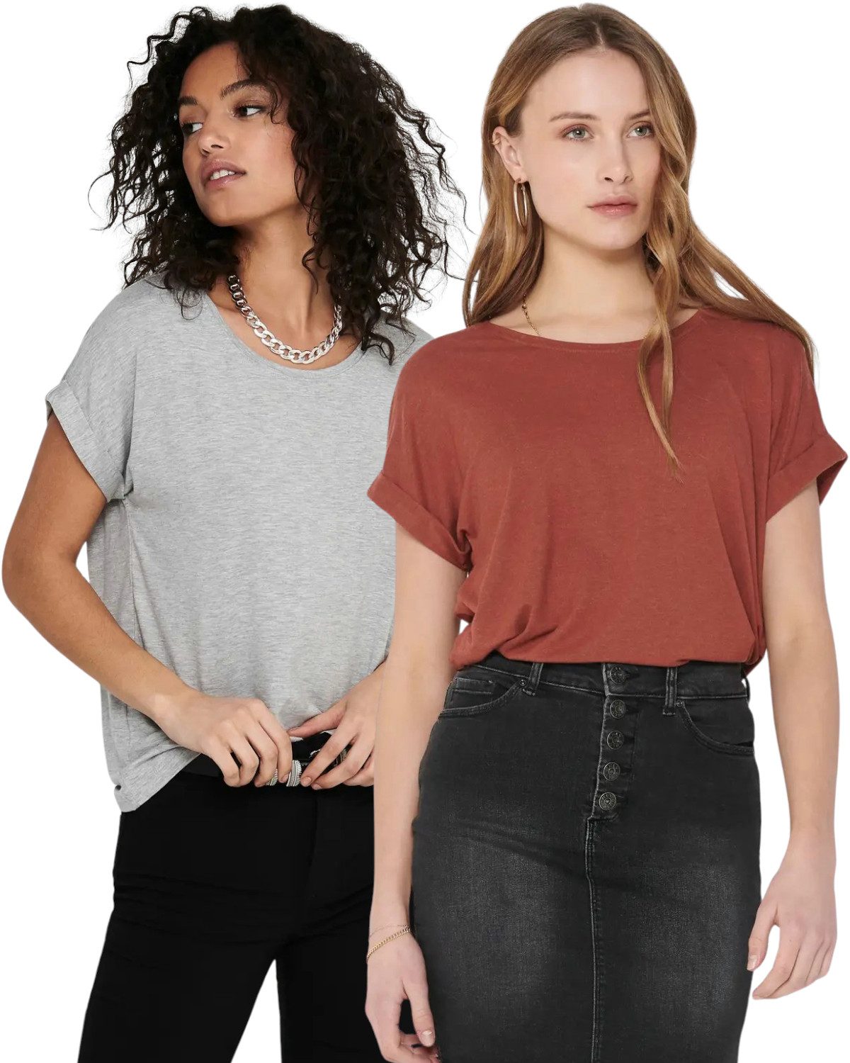 ONLY T-Shirt Stilvolles Basic Shirt mit günstig online kaufen