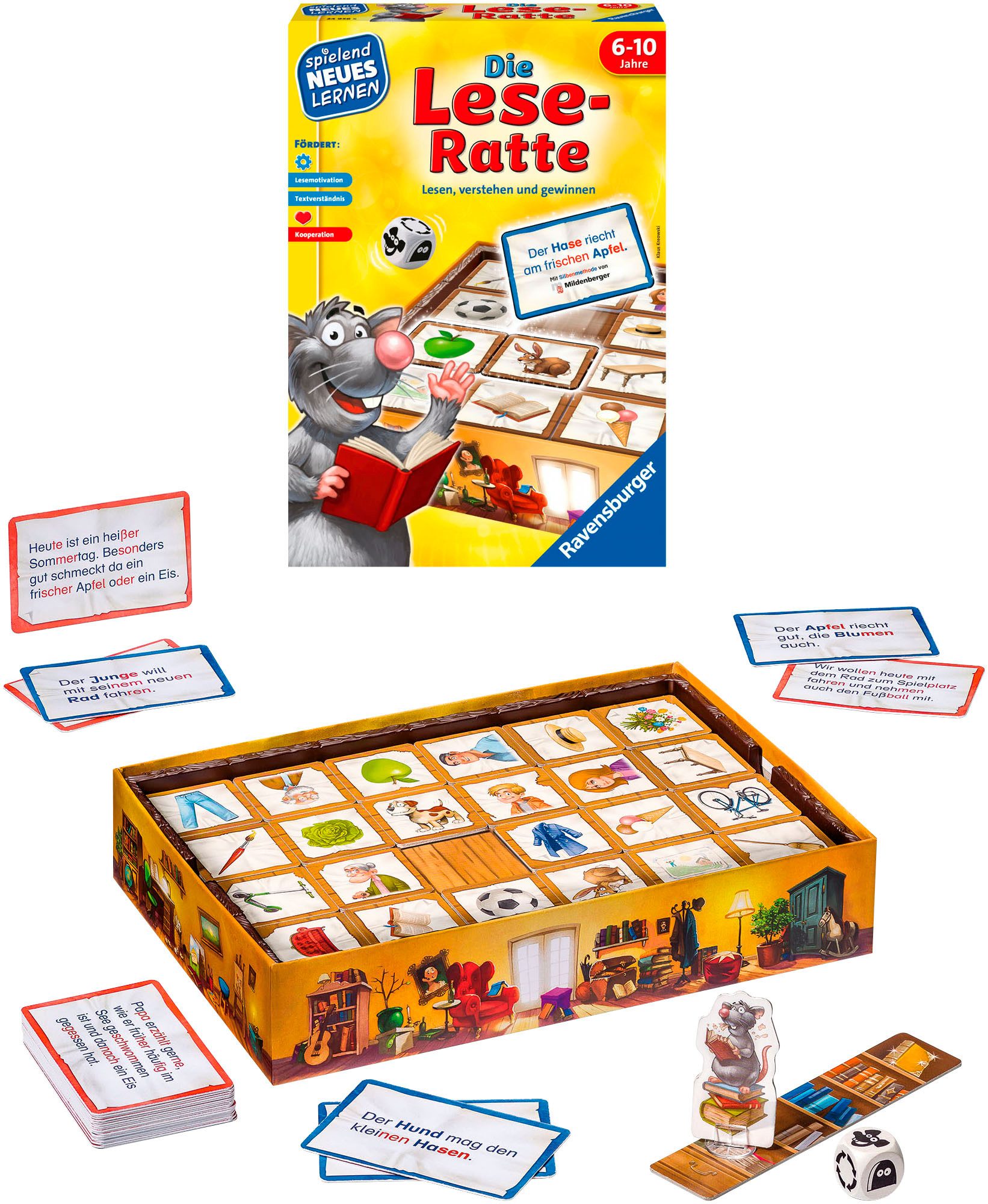 Ravensburger Spiel Die Lese-Ratte, Kinderspiel, Made in Europe
