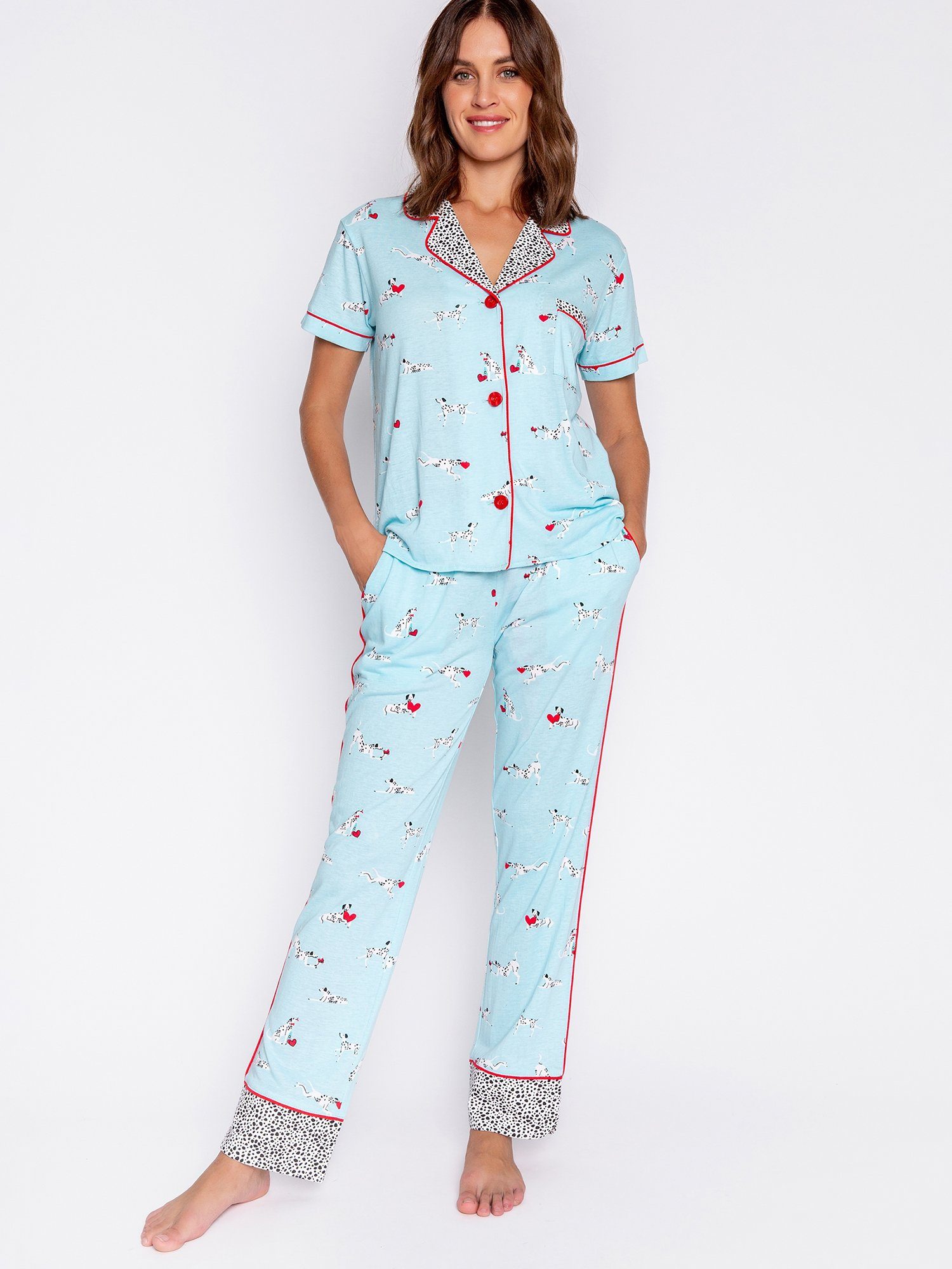 PJ Salvage Pyjama PUPPY LOVE, weiche Baumwoll-Modal Qualität