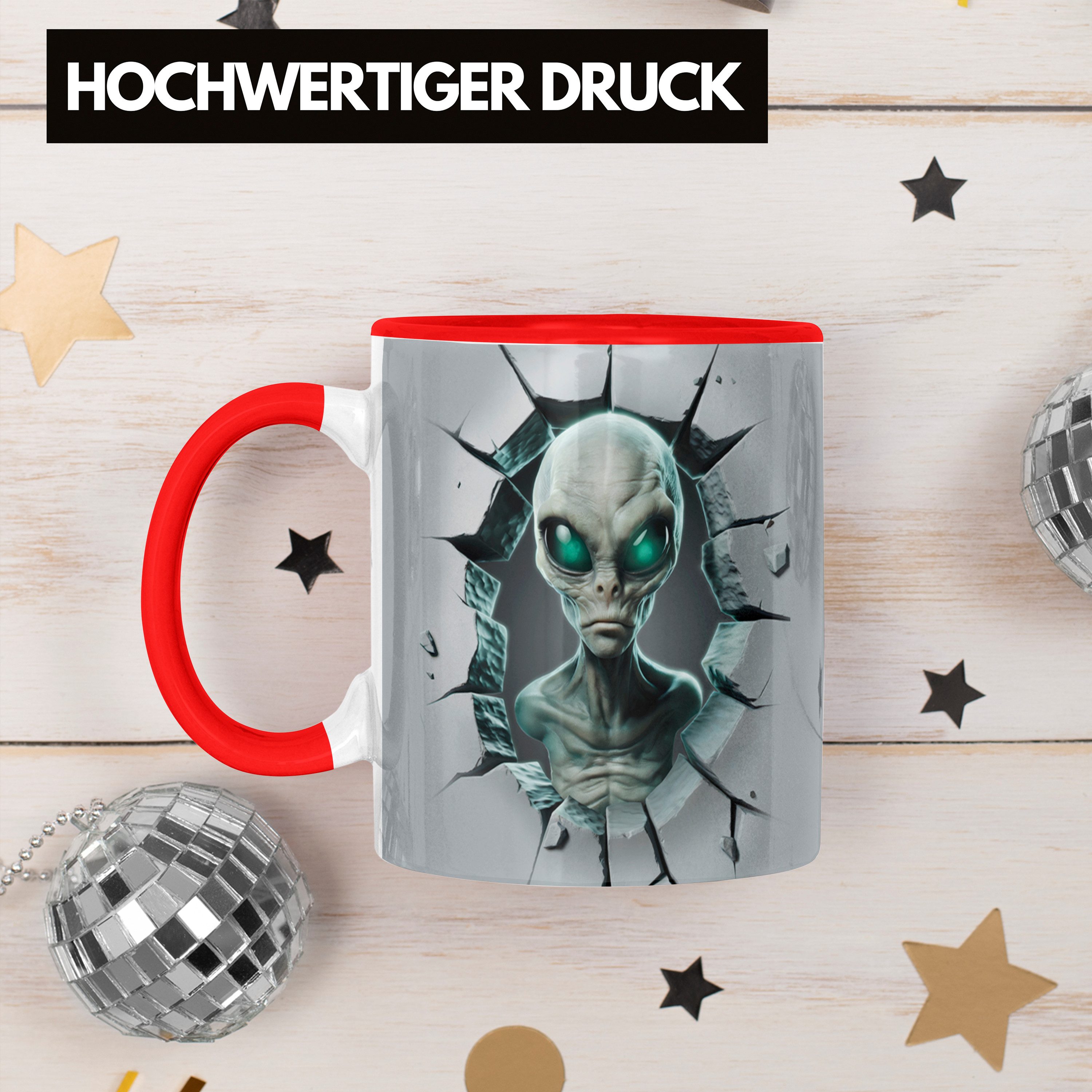 Alien-Form-Becher – Lustige Keramik-Tasse In Grün (400 Ml) Als Kreatives Geschenk