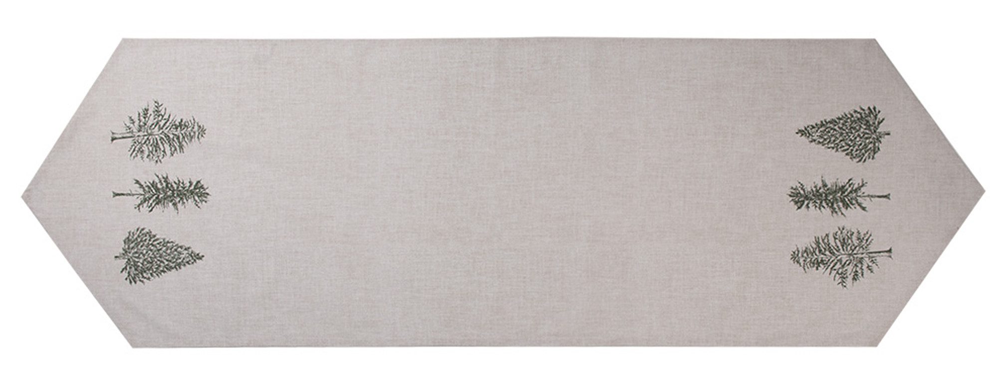 Clayre & Eef Tischläufer Natural Pine Trees (1-tlg, 1-teilig), Tischläufer Tischdecke ca.50x160cm Baumwolle