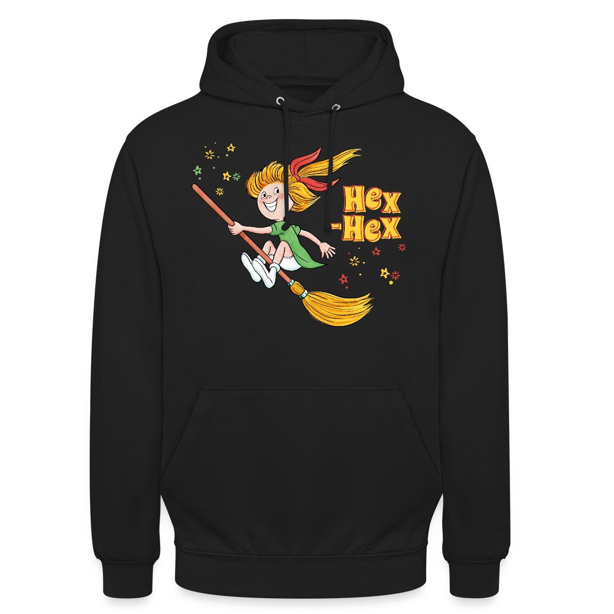Spreadshirt Hoodie Bibi Blocksberg Mit Bibi Und Kartoffelbrei Unisex Hoodie (1-tlg) Unisex-Schnitt: Sitzt bei Männern körpernah, bei Frauen weit