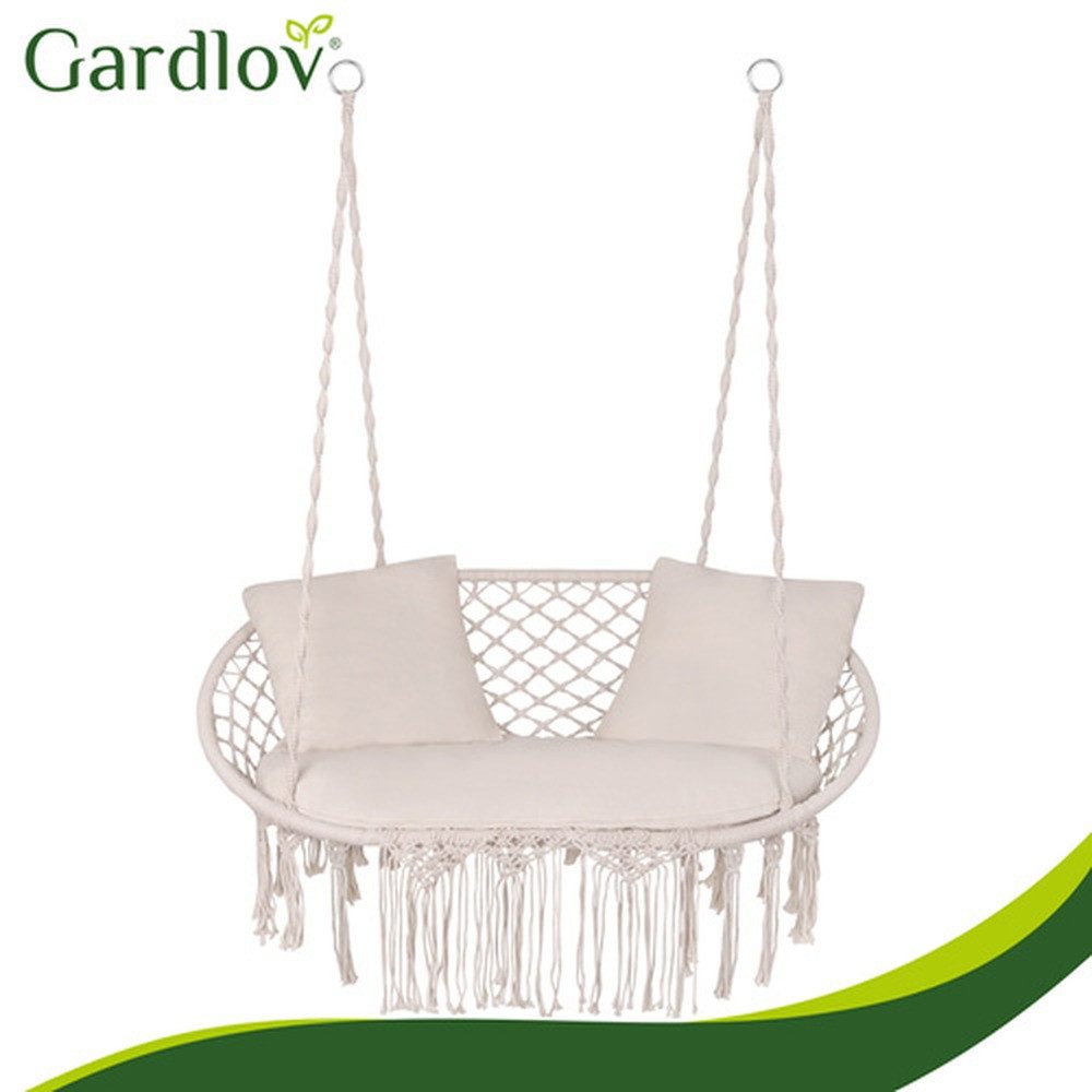 Gardlov Doppelschaukel Gartenschaukel Storchennest Zweisitzer, (Spar-Set, bis 300 kg), große Storchennest-Gartenschaukel für zwei Personen – Bild 4 von 5