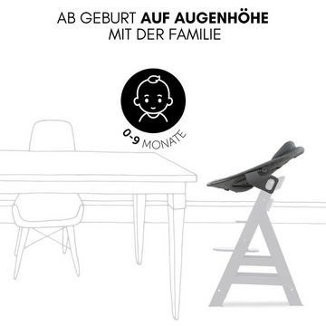 Hauck Hochstuhl Alpha Plus XXL Newborn Set, Babystuhl ab Geburt, Aufsatz für Neugeborene, Essbrett, Sitzauflage