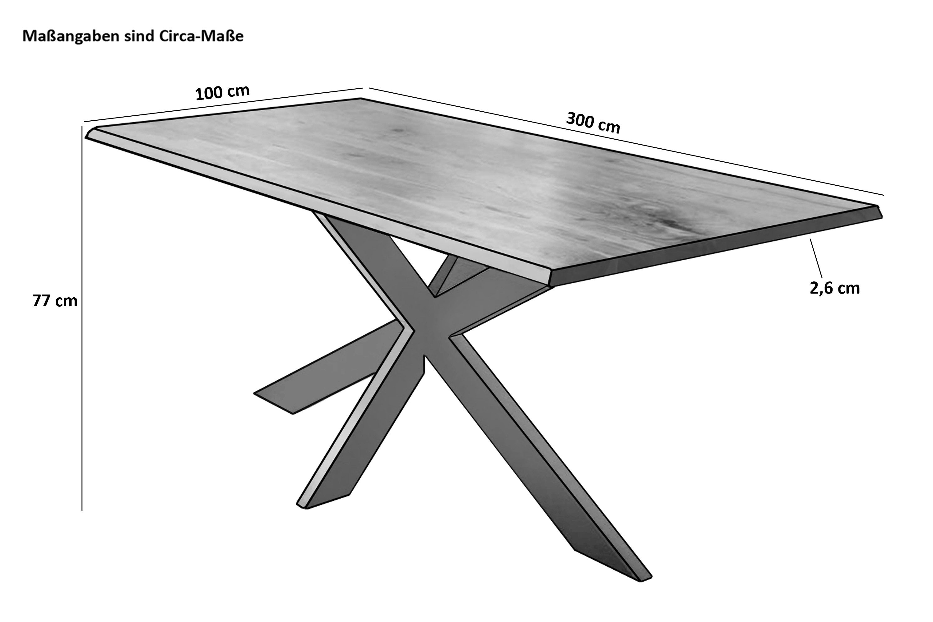 SAM® Baumkantentisch Memphistos, Akazienholz, Baumkante, Metallgestell Spid günstig online kaufen