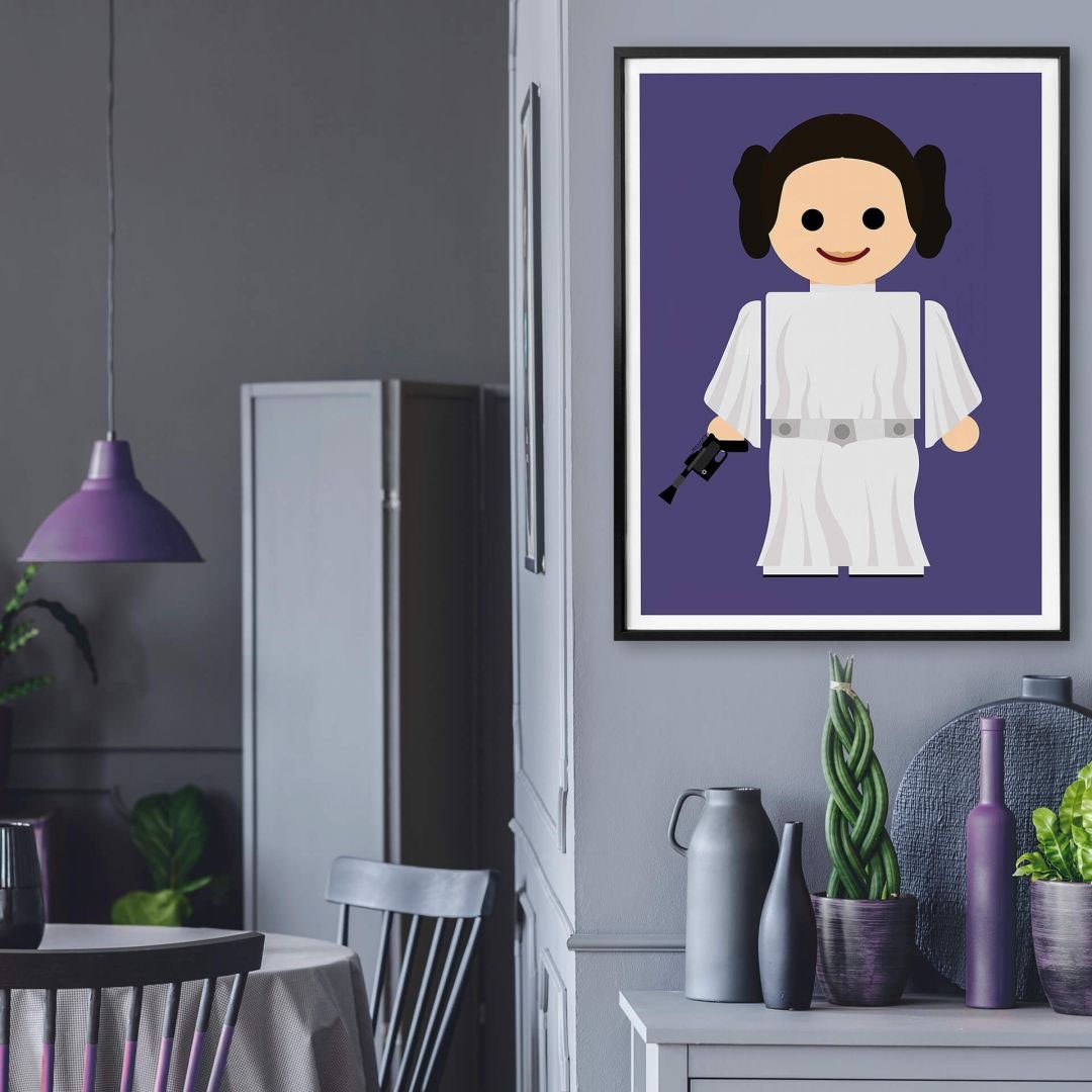 Wall-Art Poster Leia Spielzeug, Playmobil Wandbild, Wandposter Bild, St), Prinzessin Kinder Poster, (1