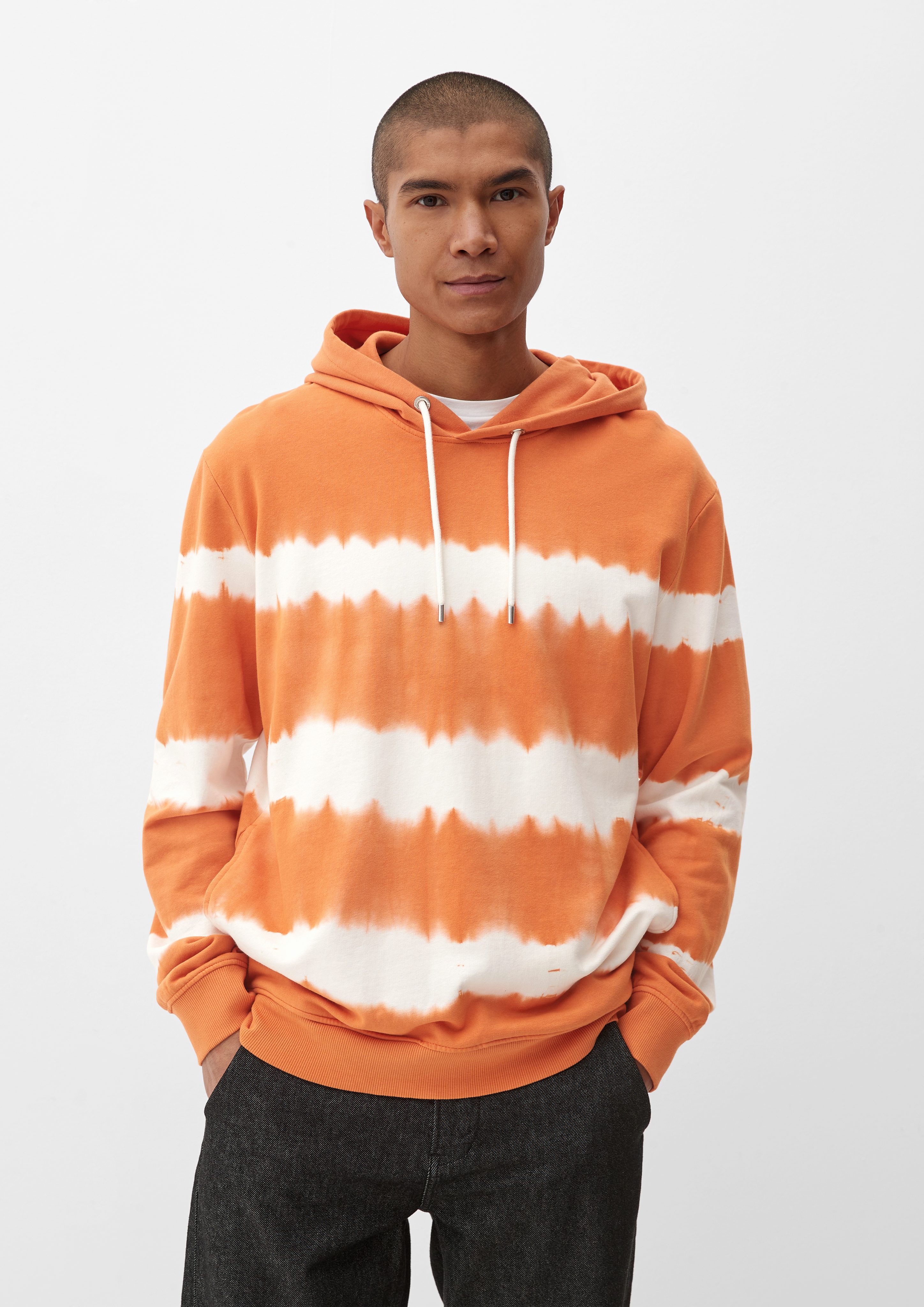 s.Oliver Streifenmuster Sweatshirt Dye orange Hoodie Garment mit
