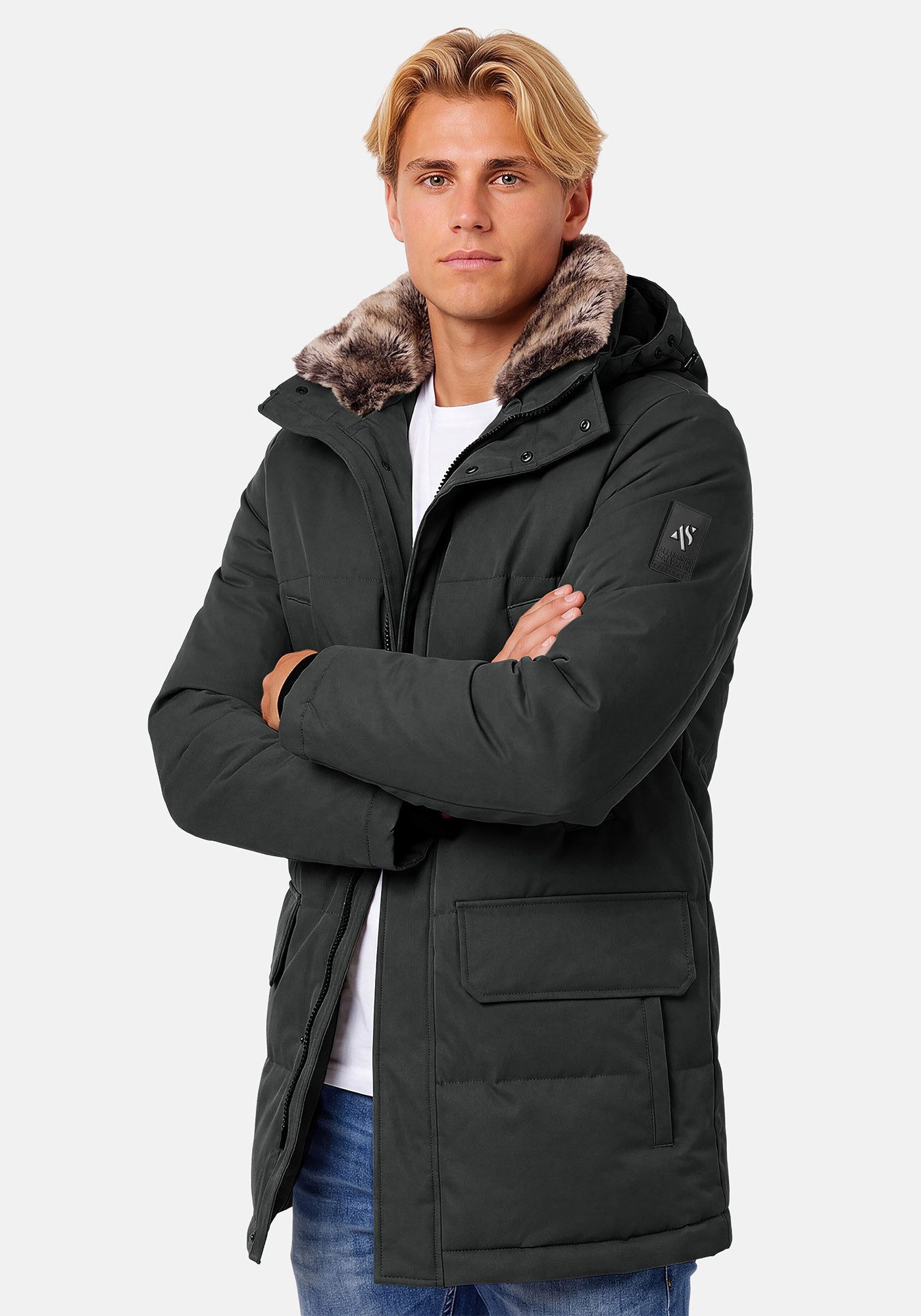 Alessandro Salvarini Winterjacke ASGiova Parka mit warmem Kunstfellkragen und hochwertigem Obermaterial