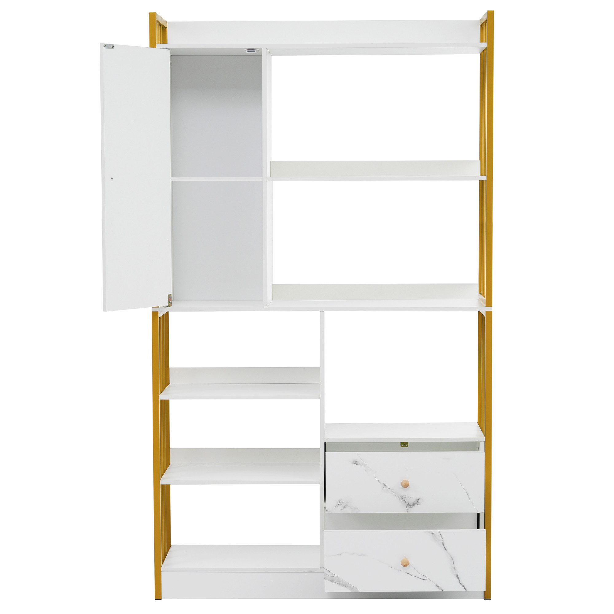 Ablageregal 100x30x173,5cm Moderner Aufbewahrungsschrank, Vielseitiges Bücherregal
