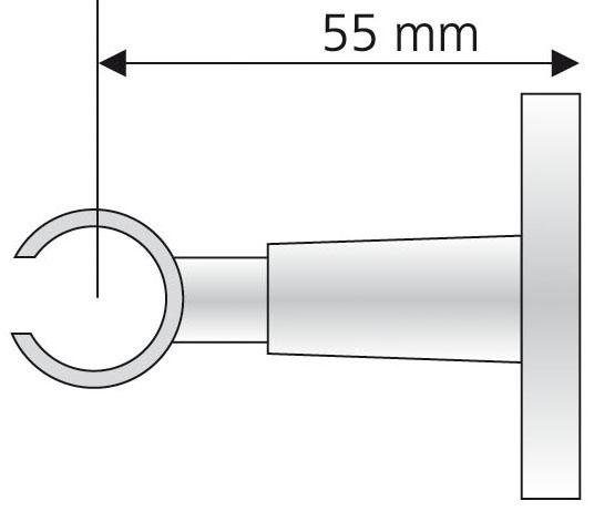 Liedeco Deckenträger für Gardinenstangen, Gardinenstangen, (1-St), für Gardinenstangen Ø 16 mm – Bild 2 von 4