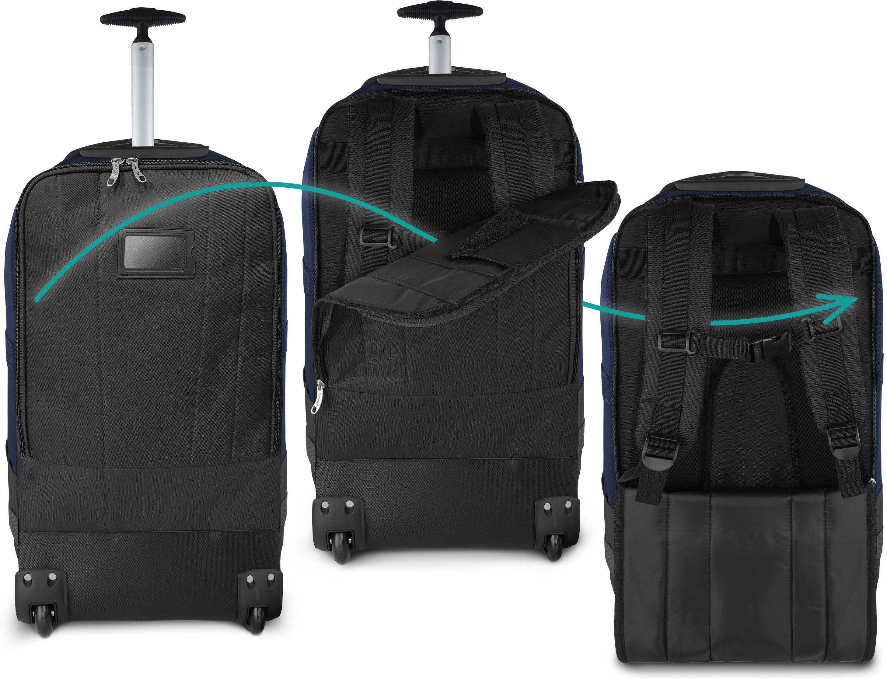 normani Reisetasche Reisetasche mit Rollen und Rucksackfunktion, Reise-Trolley mit 5 Fächern und 90L – Bild 4 von 5