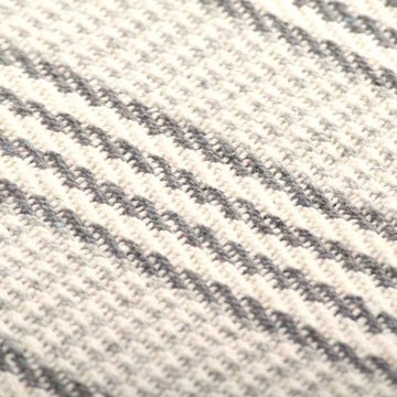 Wohndecke Wohndecke Kuscheldecke Decke Baumwolle Streifen 125x150 cm Grau und We, vidaXL