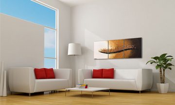 WandbilderXXL Gemälde Golden Melody 180 x 60 cm, Abstraktes Gemälde, handgemaltes Unikat