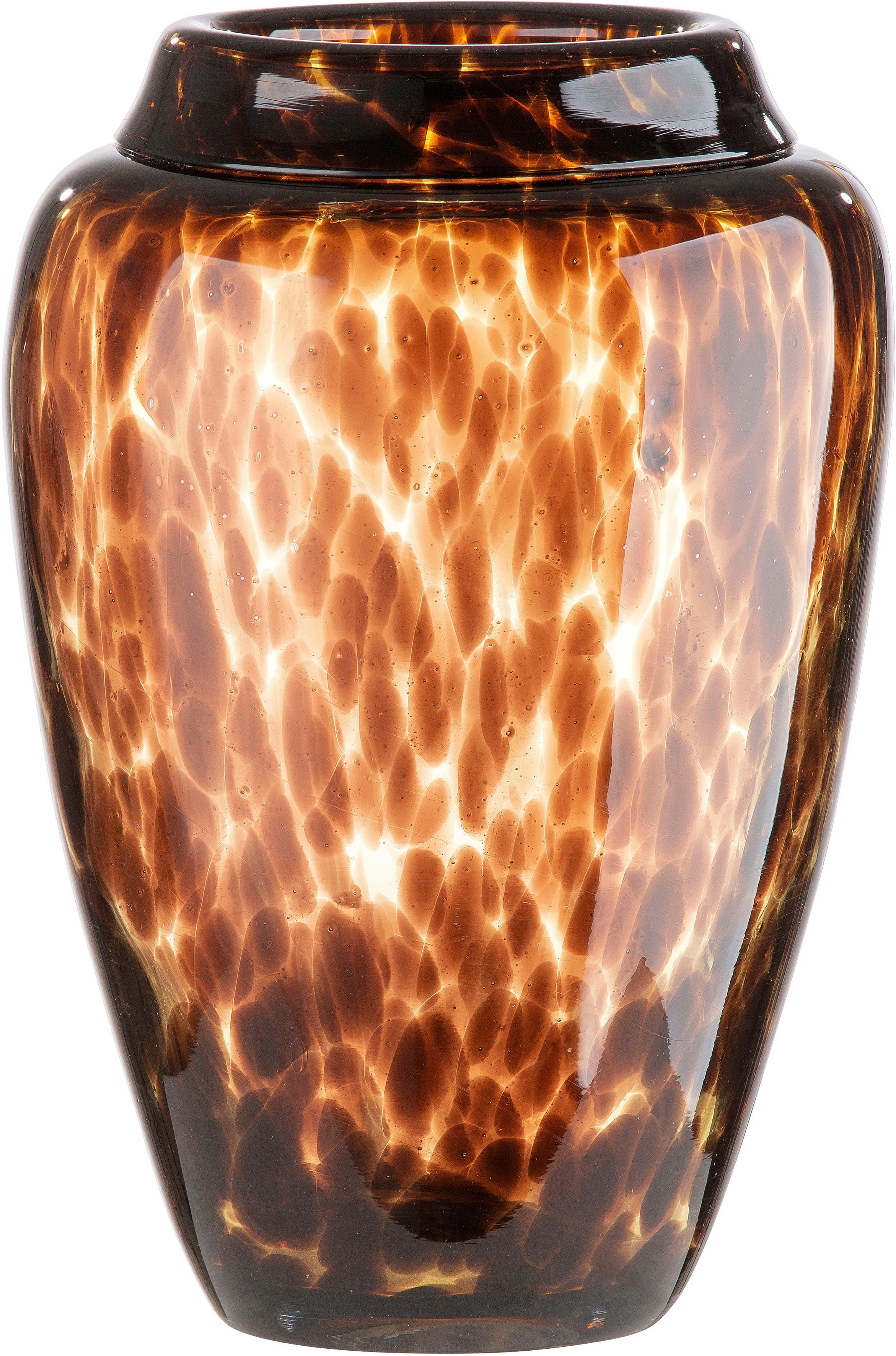 Supergünstige Besonderheit für 2024 Casablanca by Gilde St), Glas, ca. Tischvase dekorative aus Höhe 26 Jungle, Blumenvase cm (1 Vase