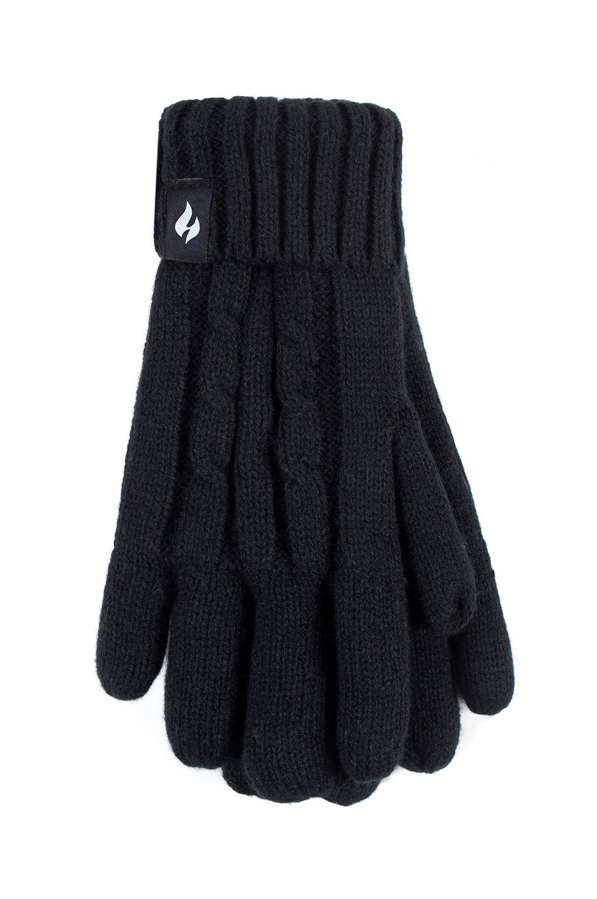 Heat Holders Strickhandschuhe Damen Schwarz
