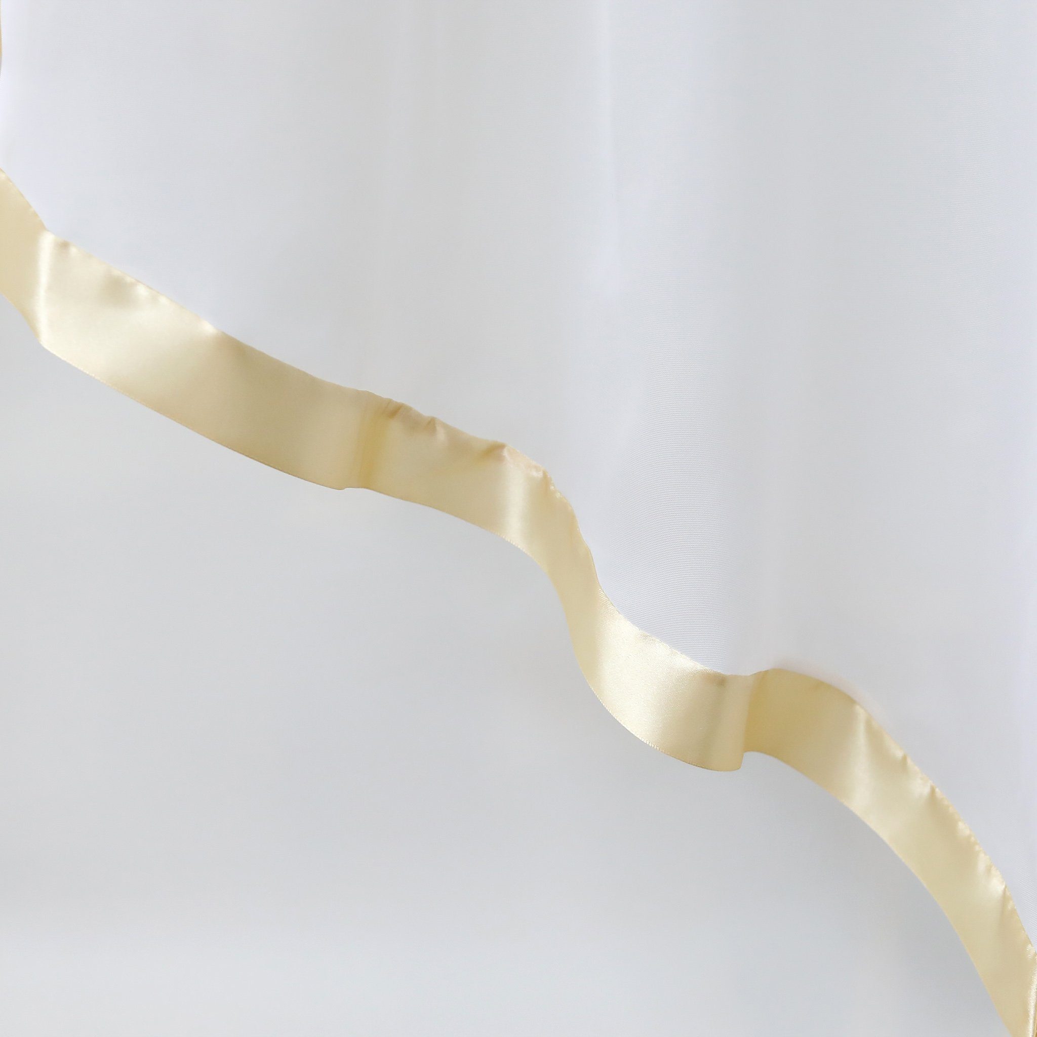 Joyswahl Scheibengardine Claudia Kuvertstore Fenstergardine im klassischen Stil (1 St), Kräuselband, transparent, Voile, Dreieckiger Abschluss mit Satinband, fü – Bild 3 von 5