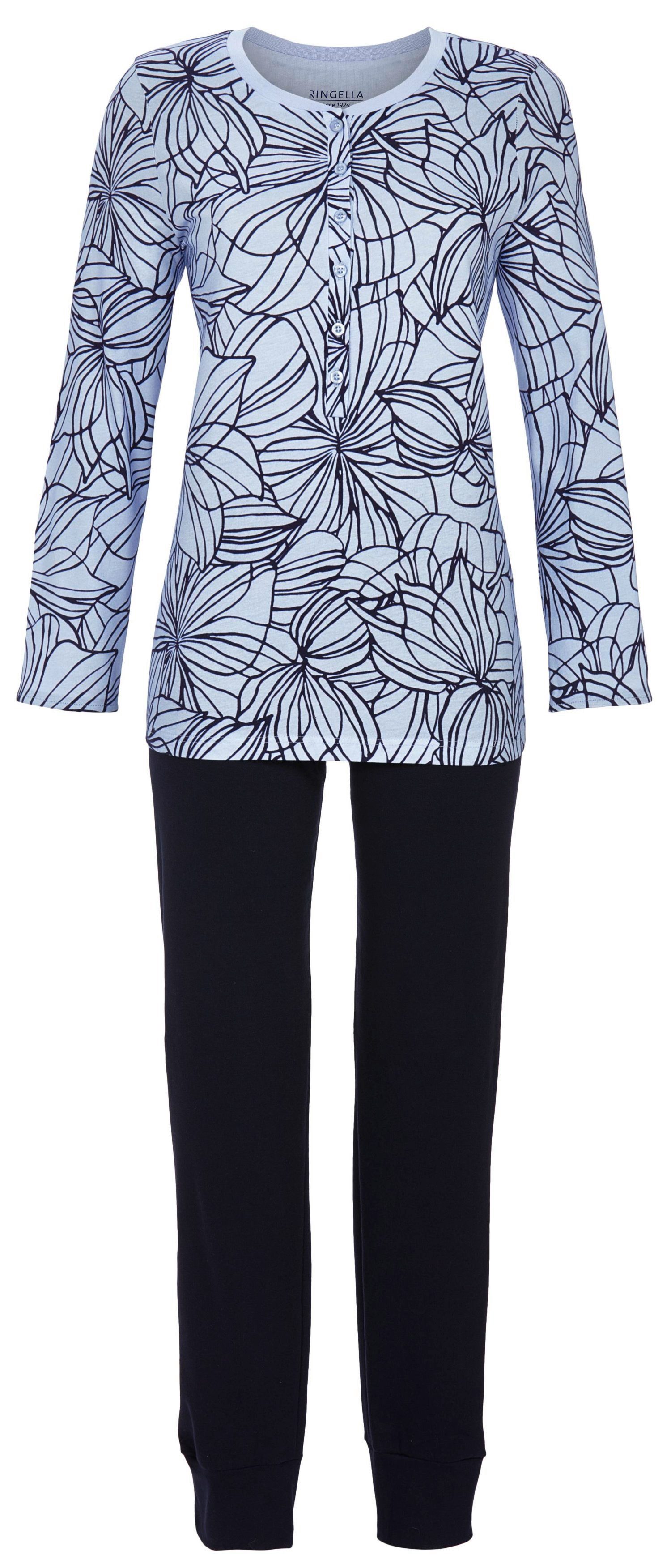 Ringella Schlafanzug Modischer Damen Pyjama mit langem Arm (2 tlg) Baumwoll günstig online kaufen