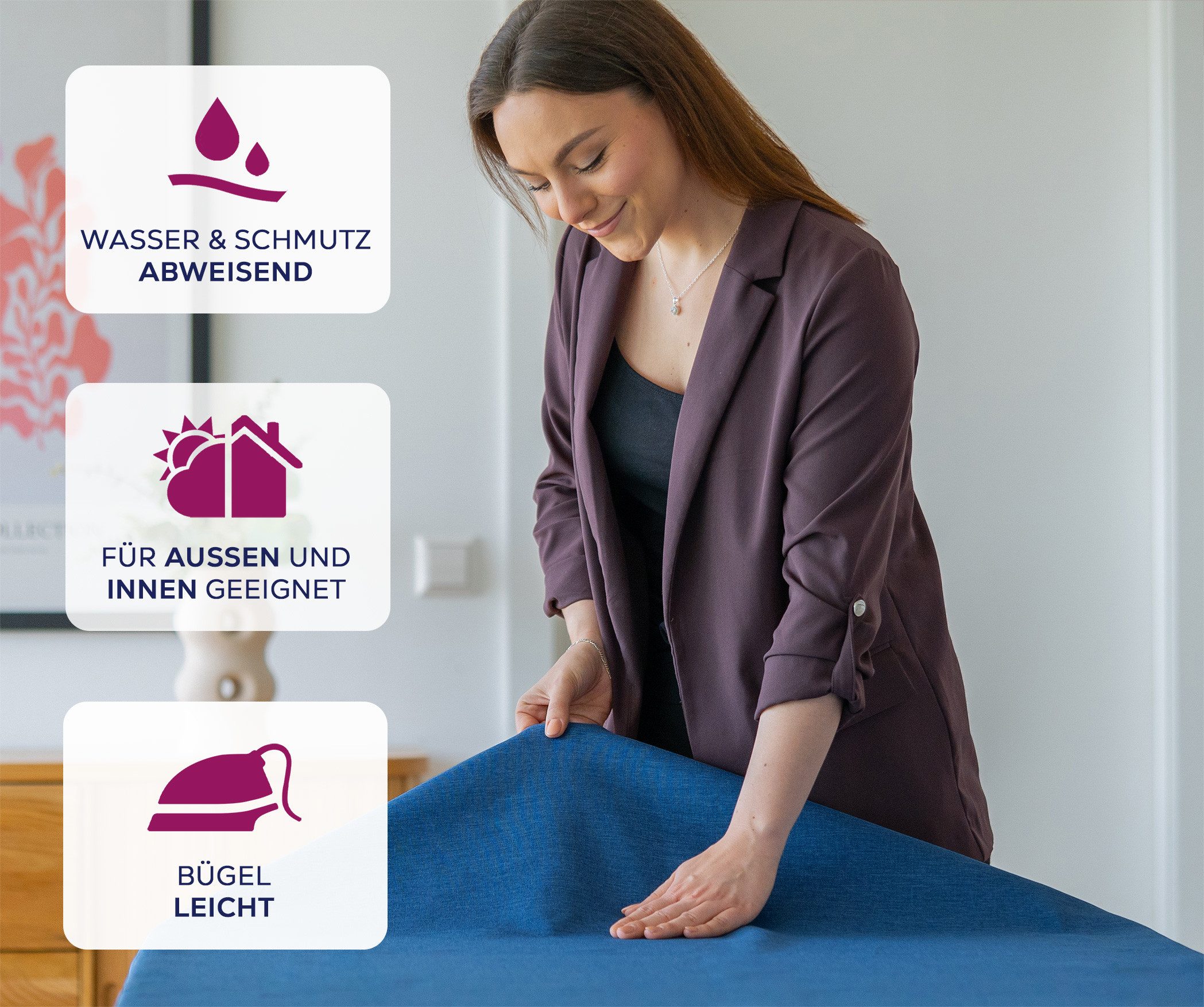 Beautex Tischdecke Fleckenabweisende bügelfreie Tischdecke mit Lotuseffekt, Leinenoptik (1-tlg) – Bild 3 von 5