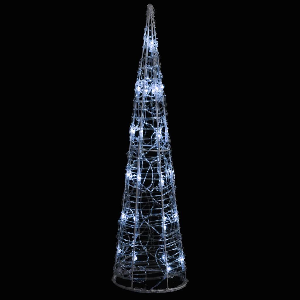 cm vidaXL (1-tlg) Pyramide 60 Kaltweiß LED-Kegel Acryl Weihnachtsdeko Christbaumschmuck