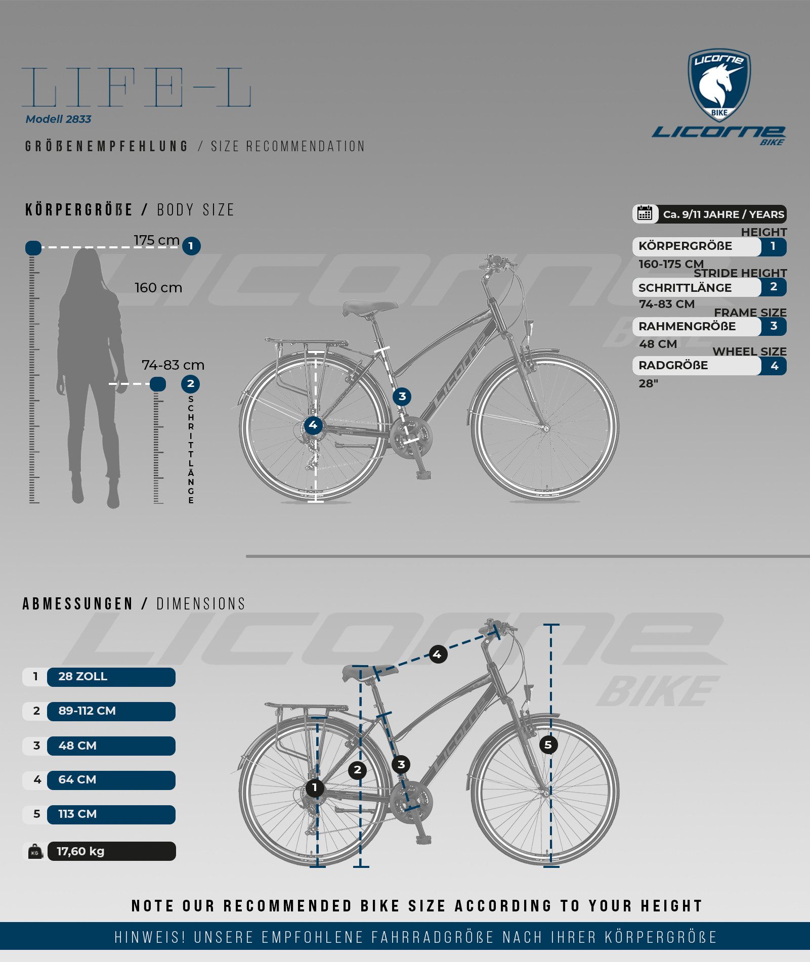 Licorne Bike Trekking Bike Licorne Bike LV-ATB Premium Trekking Bike in 28 inch - Bicycle