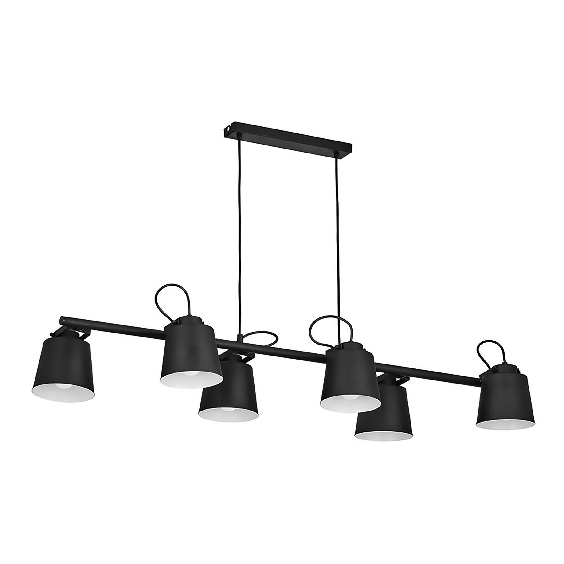 Cosy Home Ideas Hängeleuchten Hängeleuchte 6 fach Lampenschirme Metall  schwarz weiß Esszimmerlampe, ohne Leuchtmittel, Hängelampe