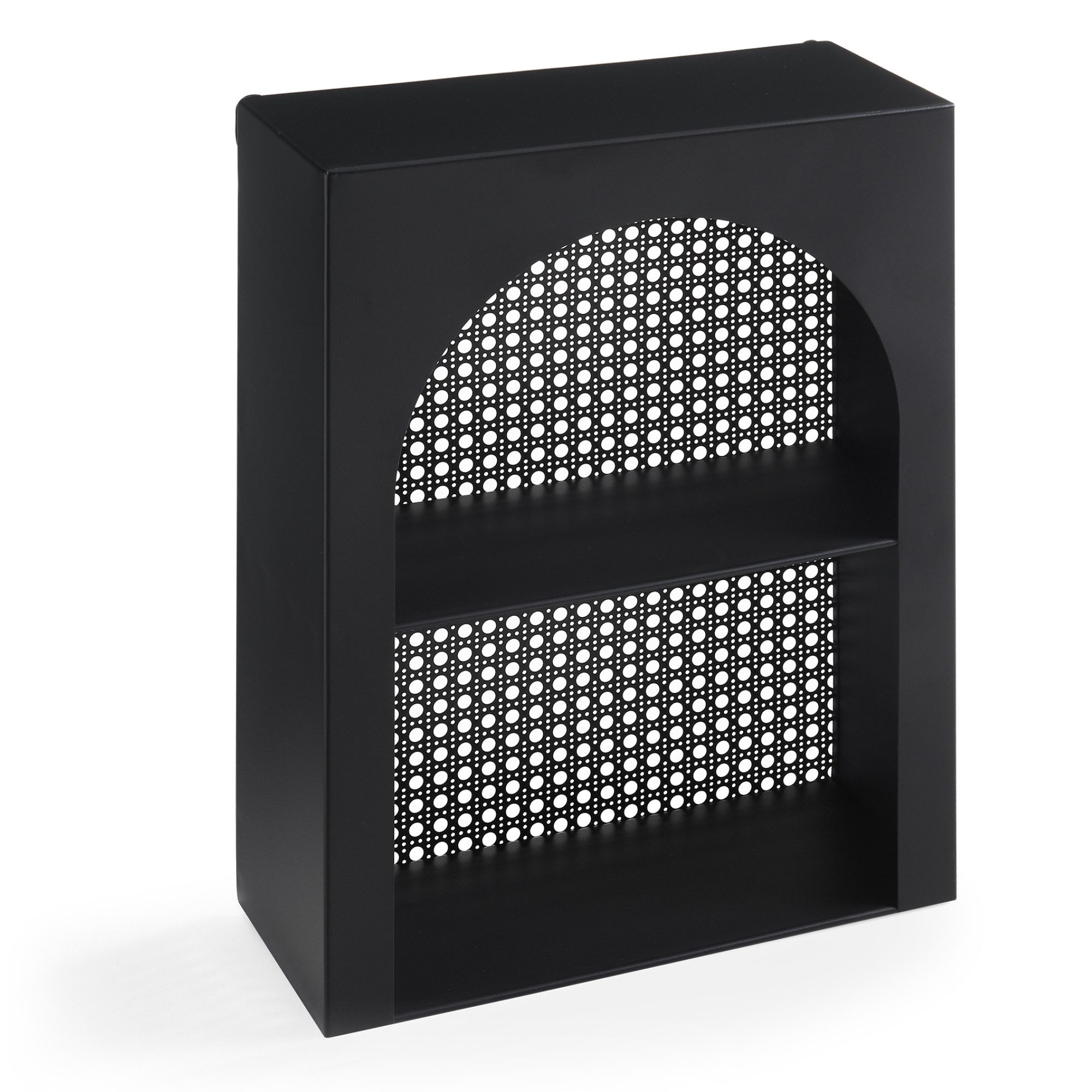 en.casa Wandregal, »Jäller« Metall 40 x 30 x 13 cm Schwarz