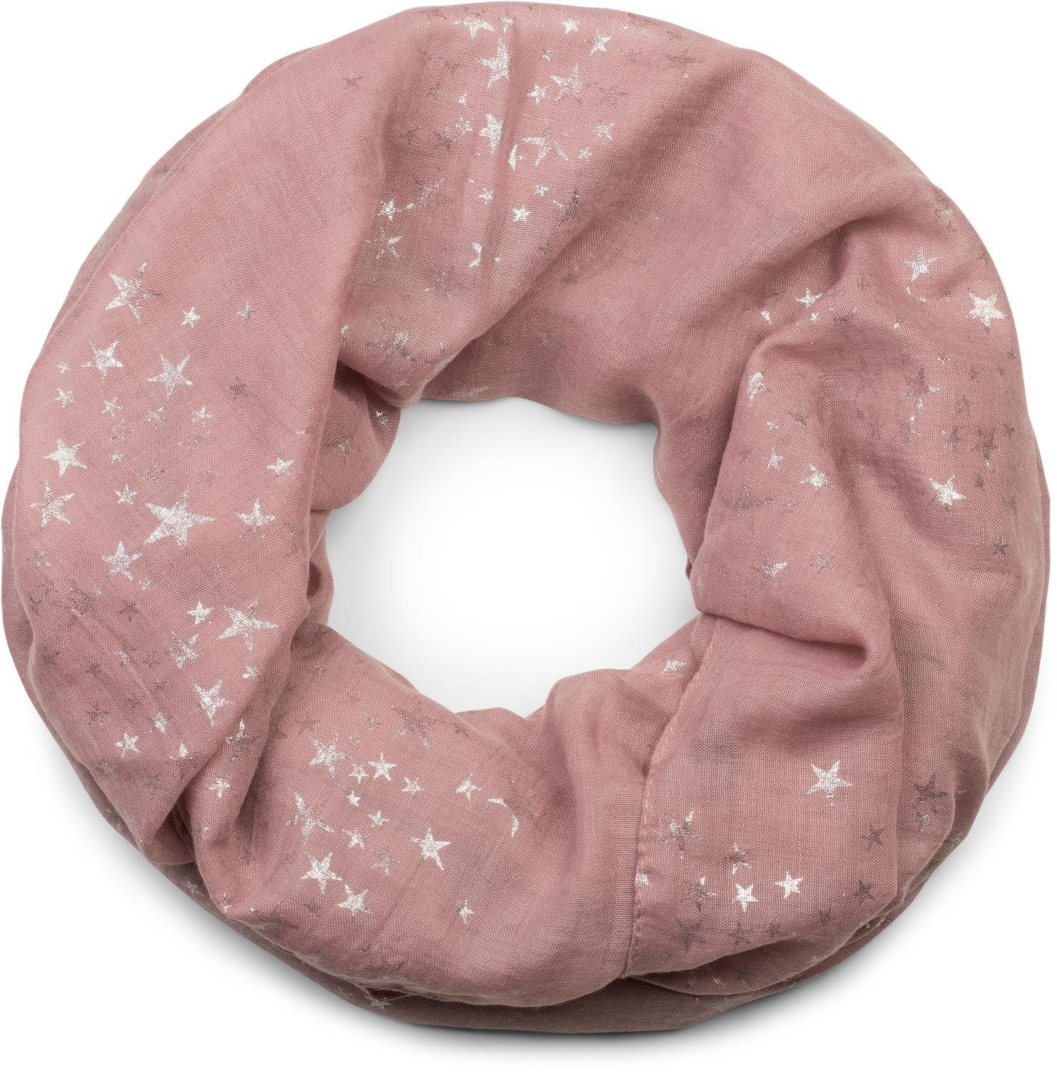styleBREAKER Loop Loop Schal mit Metallic Sterne Print, (1-St) günstig online kaufen