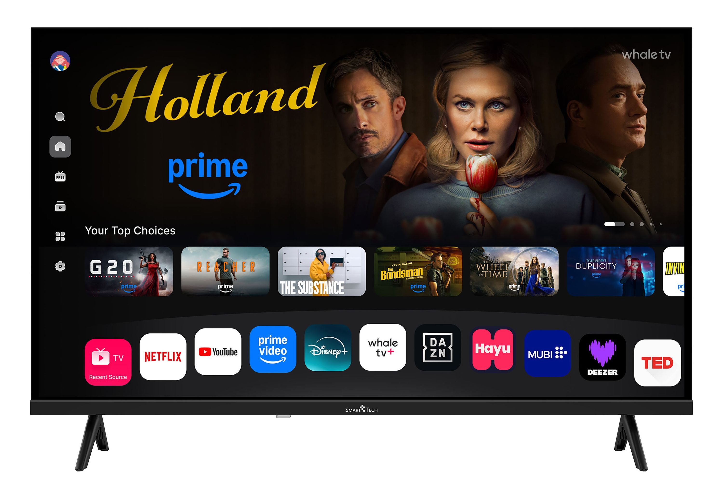 Smart Tech 32HH01K LED-Fernseher (80 cm/32 Zoll, HD-ready, Whale TV, Whale Smart TV, HDR, Bluetooth, Triple-Tuner)