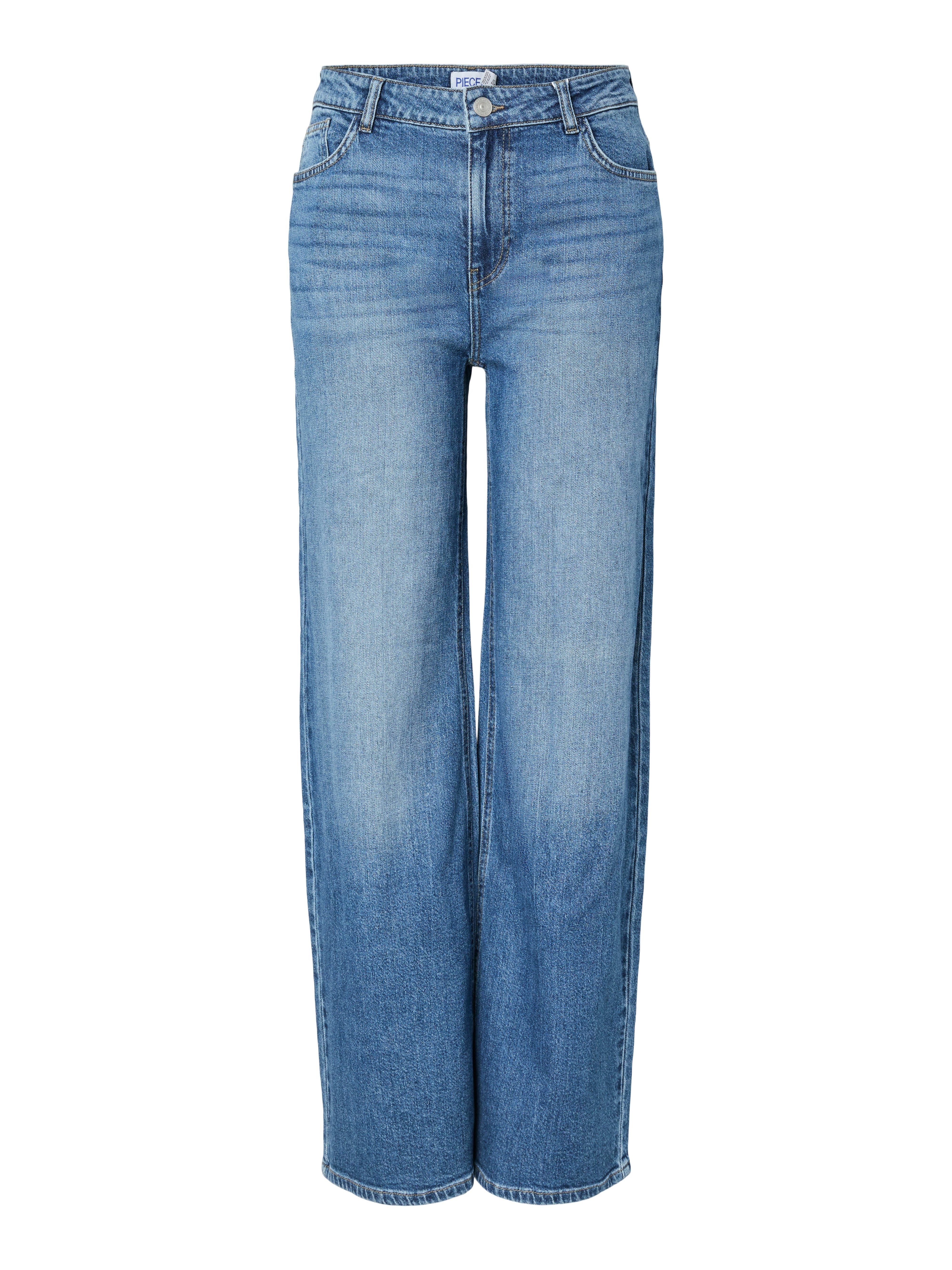 pieces Weite Jeans PCSILKE MW WIDE JEANS MB NOOS BC