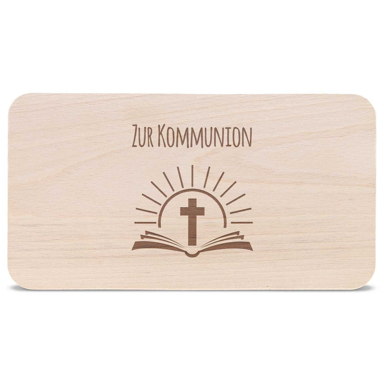 GRAVURZEILE Schneidebrett Frühstücksbrettchen mit Geschenk, - Gravur Bibel Kommunion Buchenholz - ideales