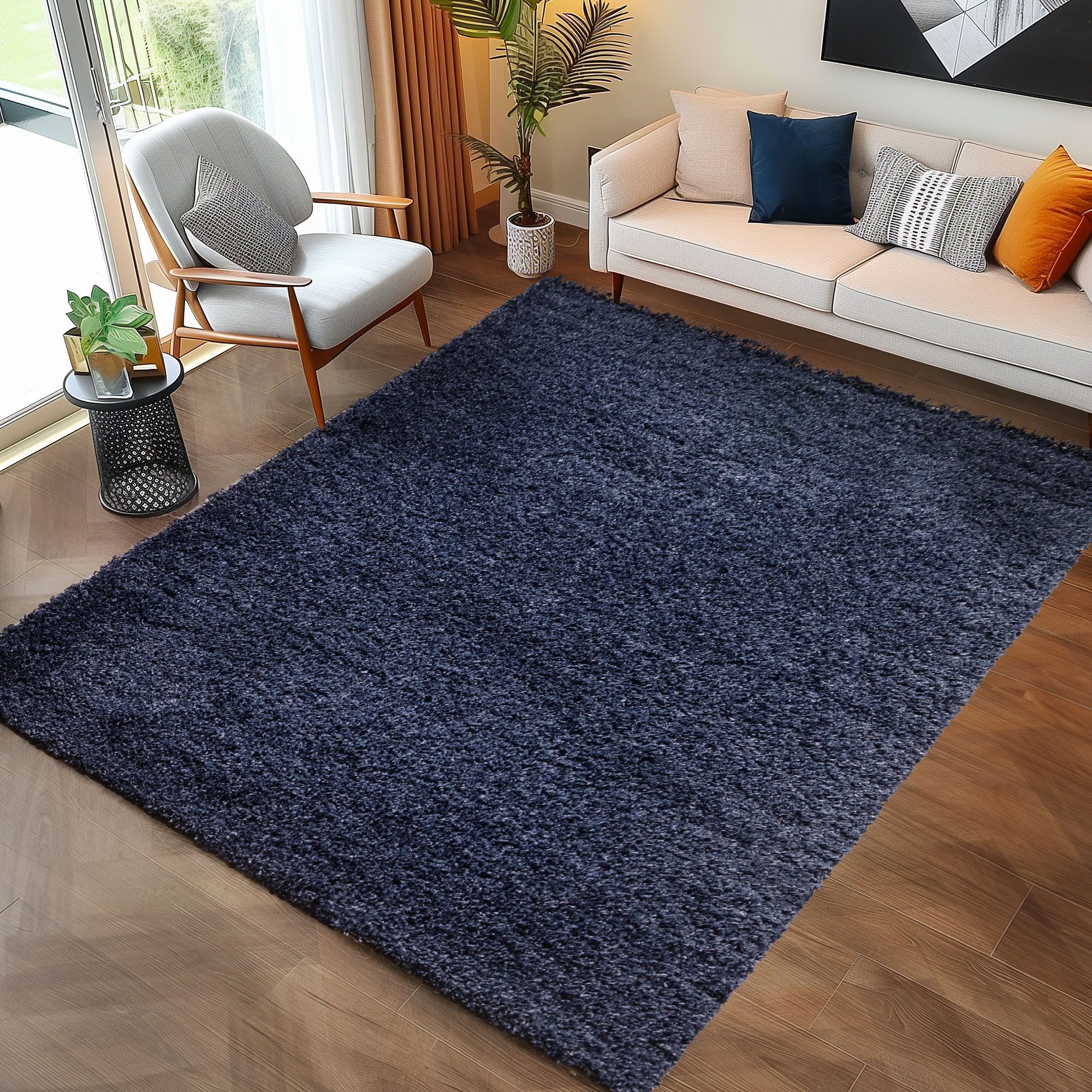 Carpettex Hochflor-Teppich Unicolor - Einfarbig, Läufer, Höhe: 30 mm, Einfarbig Shaggy Teppich Wohnzimmer Langflor versch. farben und größen