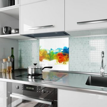 Primedeco Küchenrückwand Küchenrückwand Spritzschutz Glas mit Motiv Bunte Tinte